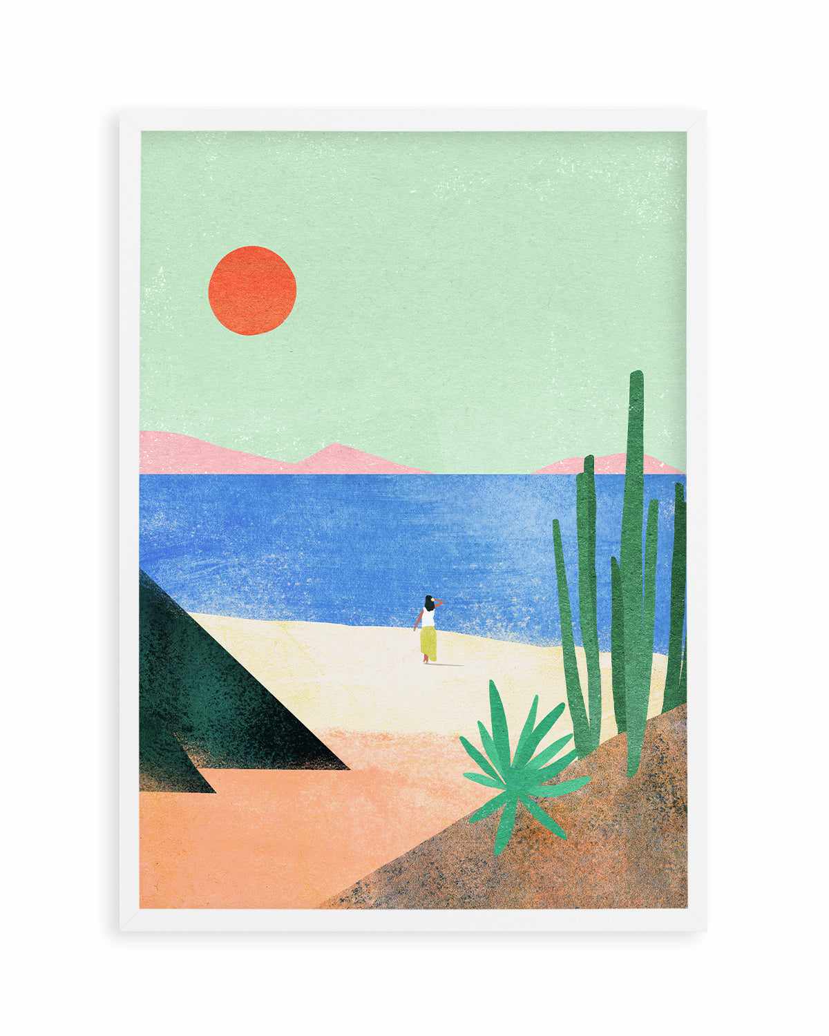 Beach Girl, Mediterranean by Henry Rivers Art Print