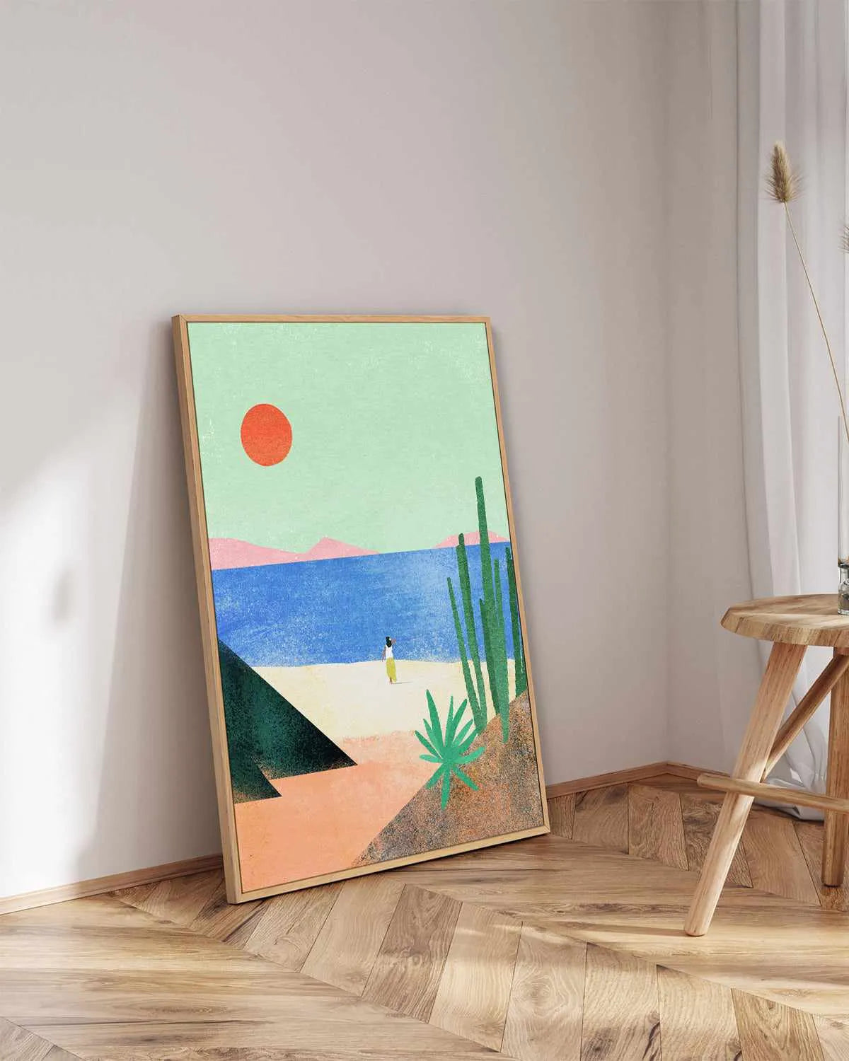 Beach Girl, Mediterranean by Henry Rivers | Framed Canvas Art Print from Olive et Oriel where you can shop wallpaper and artworks online