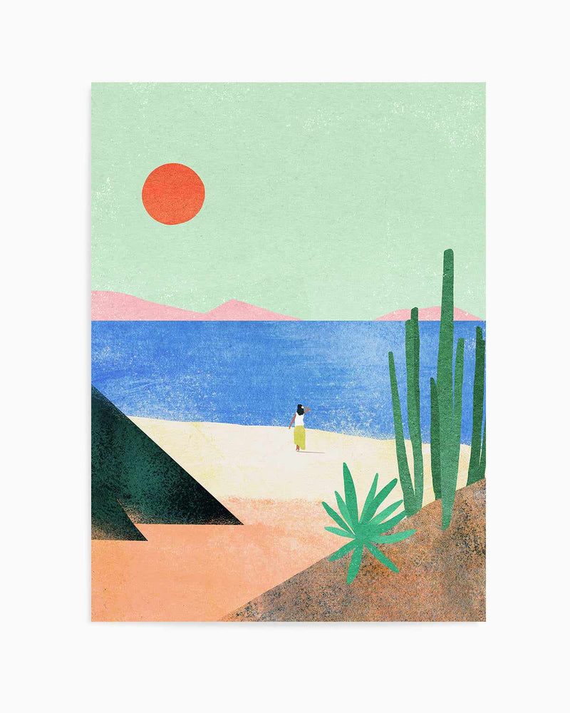 Beach Girl, Mediterranean by Henry Rivers Art Print