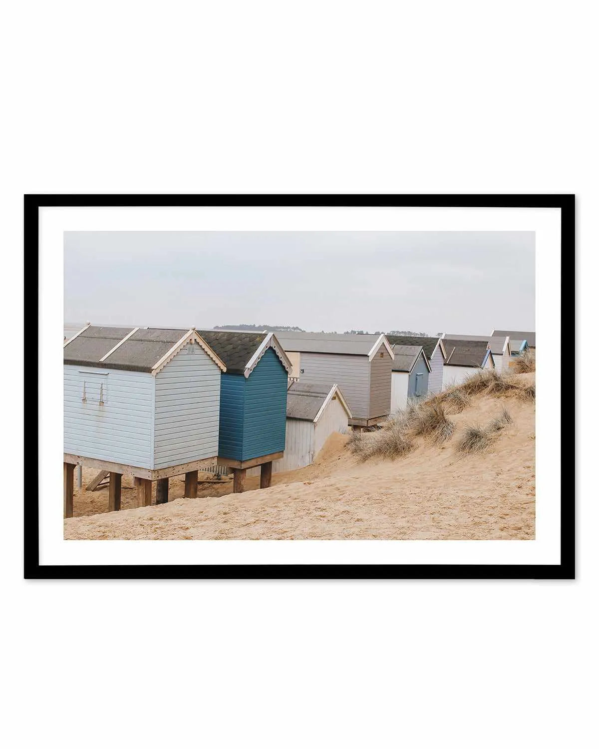 Beach Huts LS by Chloe Frost-Smith Art Print from Olive et Oriel where you can shop wallpaper and artworks online