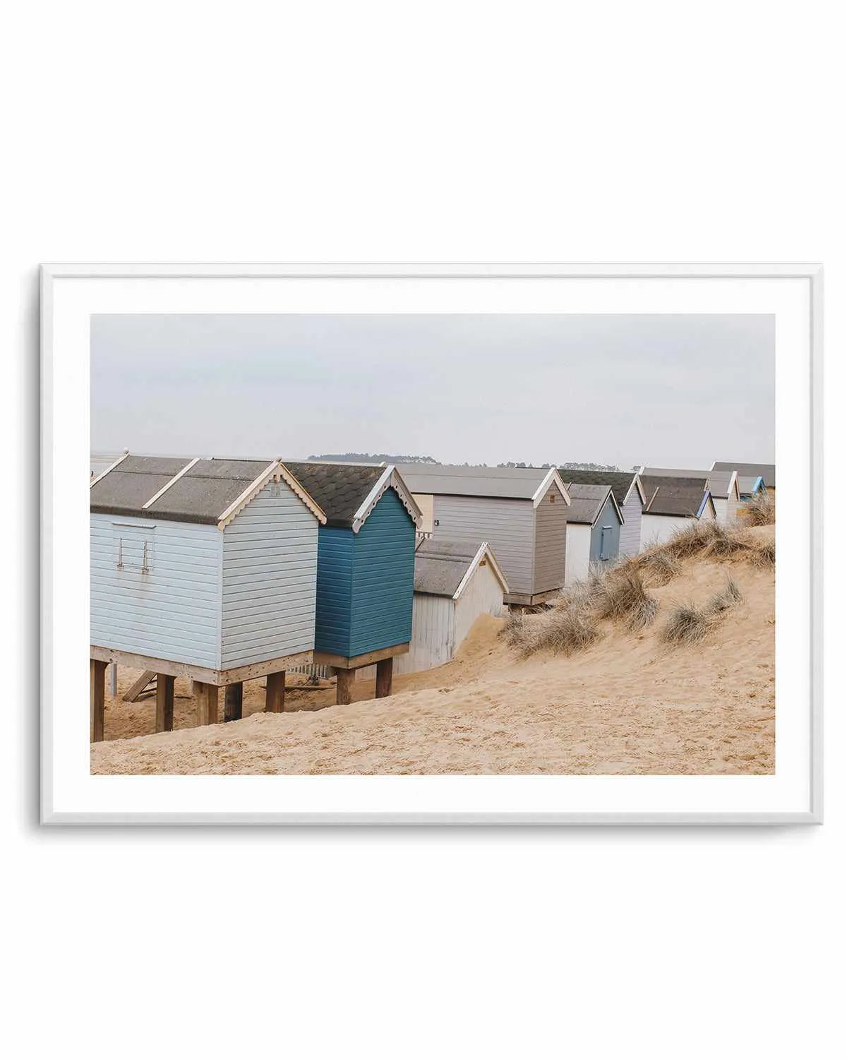 Beach Huts LS by Chloe Frost-Smith Art Print from Olive et Oriel where you can shop wallpaper and artworks online