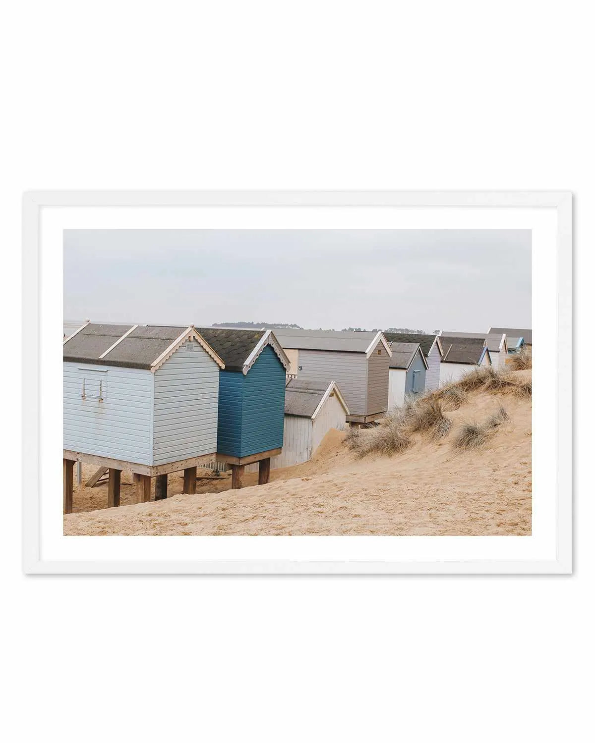 Beach Huts LS by Chloe Frost-Smith Art Print from Olive et Oriel where you can shop wallpaper and artworks online
