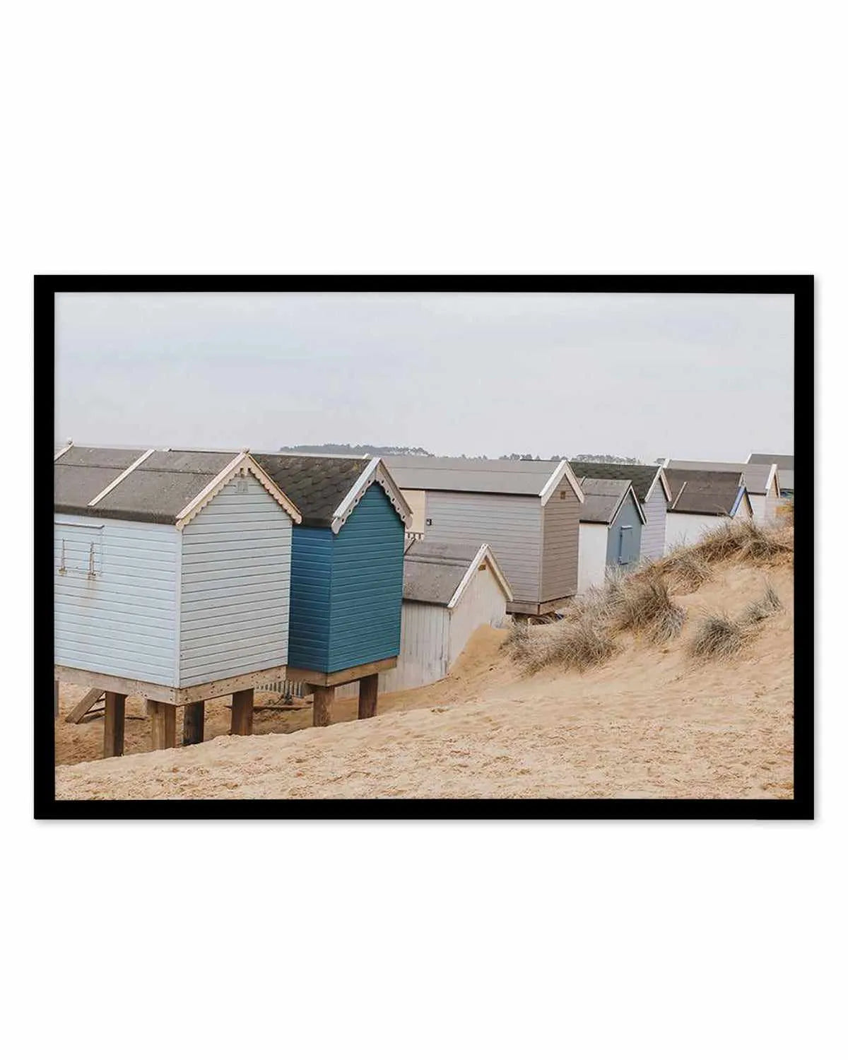 Beach Huts LS by Chloe Frost-Smith Art Print from Olive et Oriel where you can shop wallpaper and artworks online