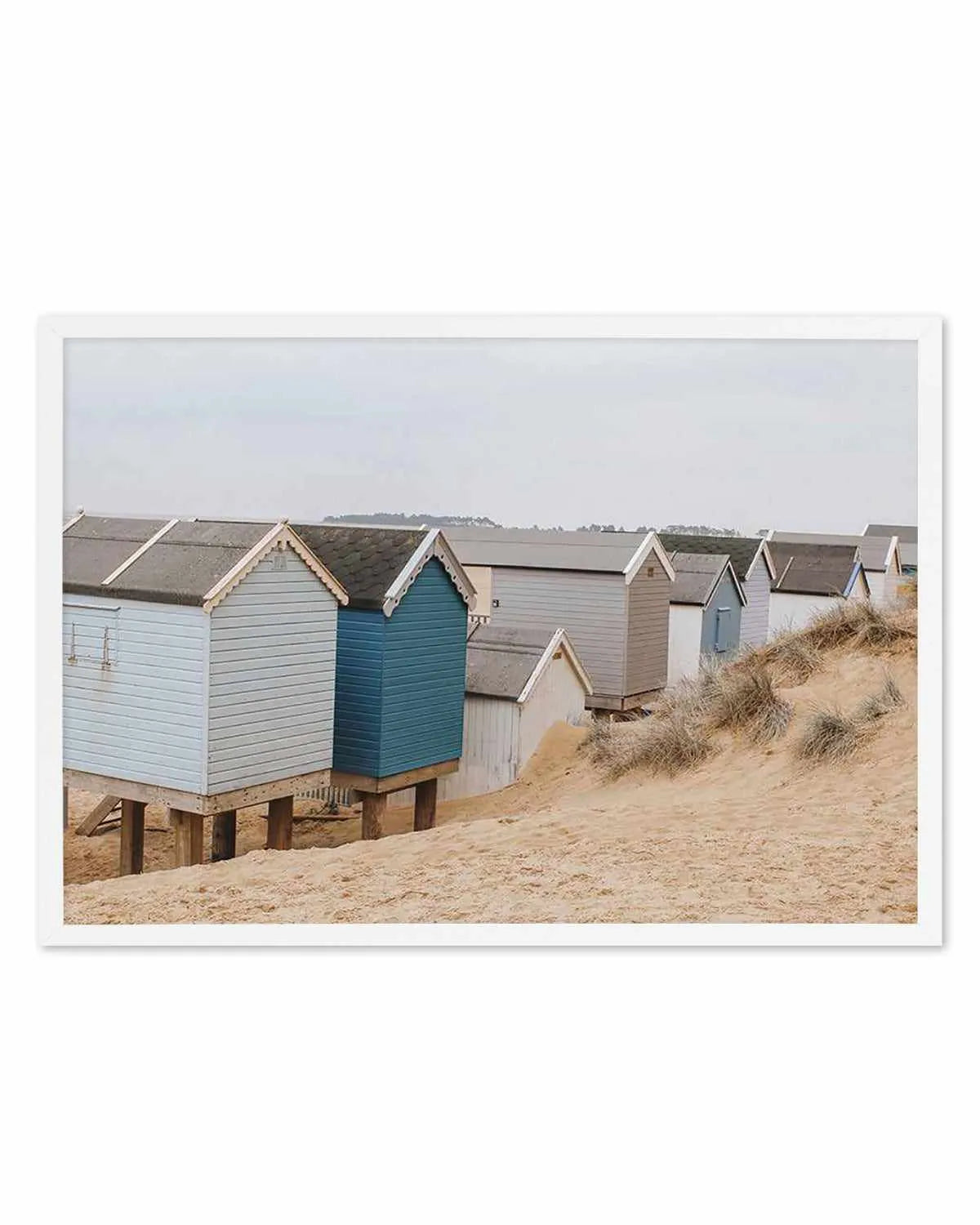 Beach Huts LS by Chloe Frost-Smith Art Print from Olive et Oriel where you can shop wallpaper and artworks online