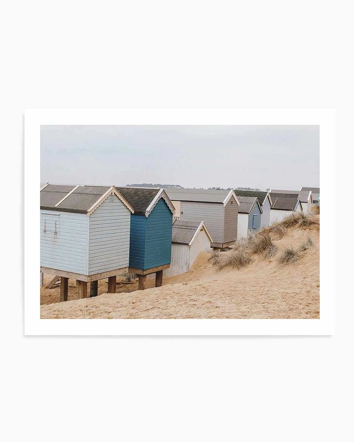 Beach Huts LS by Chloe Frost-Smith Art Print from Olive et Oriel where you can shop wallpaper and artworks online