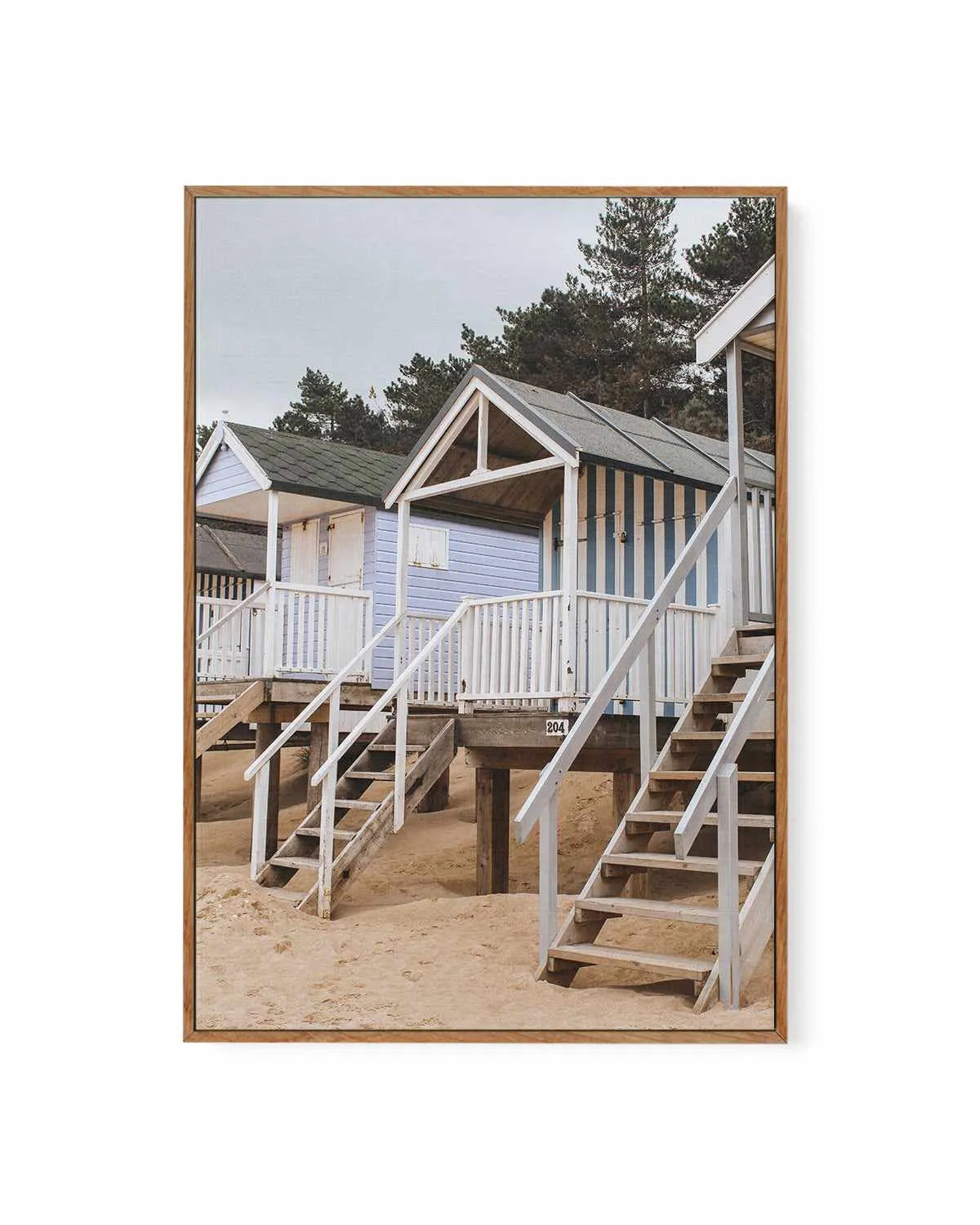 Beach Huts PT by Chloe Frost-Smith | Framed Canvas Art Print from Olive et Oriel where you can shop wallpaper and artworks online