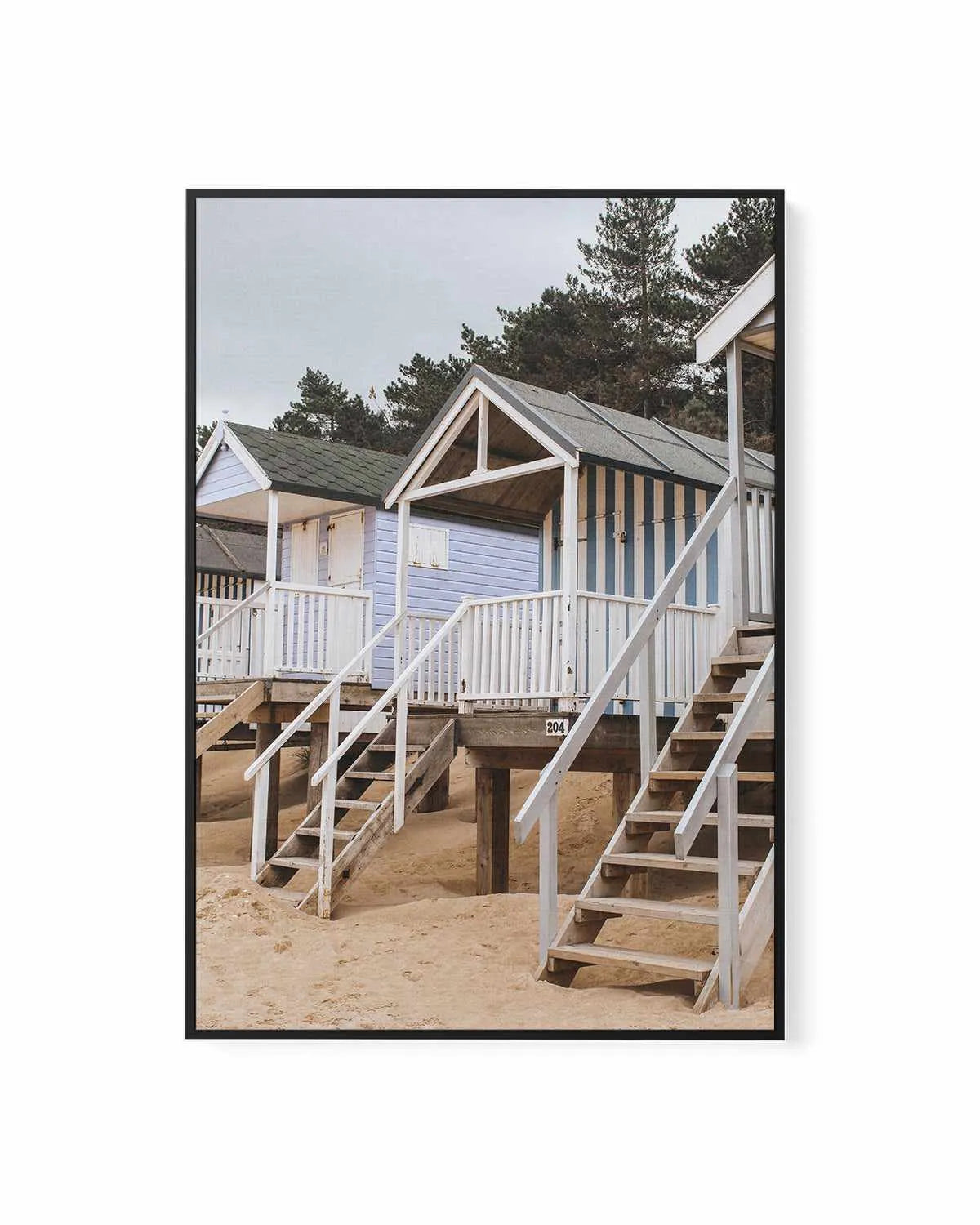 Beach Huts PT by Chloe Frost-Smith | Framed Canvas Art Print from Olive et Oriel where you can shop wallpaper and artworks online
