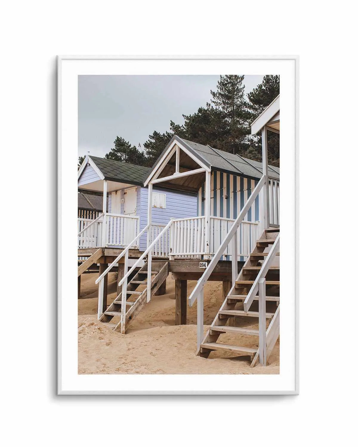 Beach Huts PT by Chloe Frost-Smith Art Print from Olive et Oriel where you can shop wallpaper and artworks online