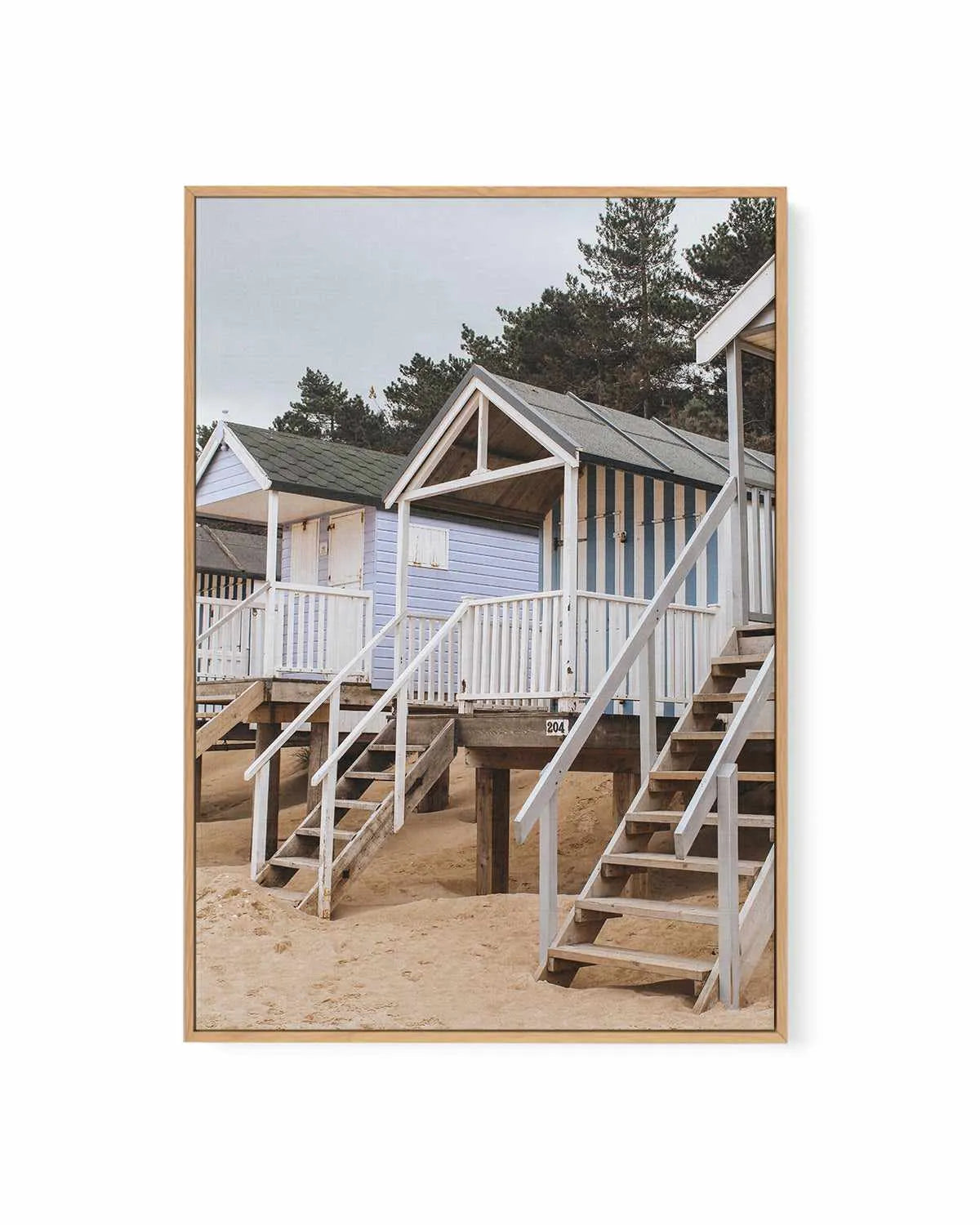 Beach Huts PT by Chloe Frost-Smith | Framed Canvas Art Print from Olive et Oriel where you can shop wallpaper and artworks online