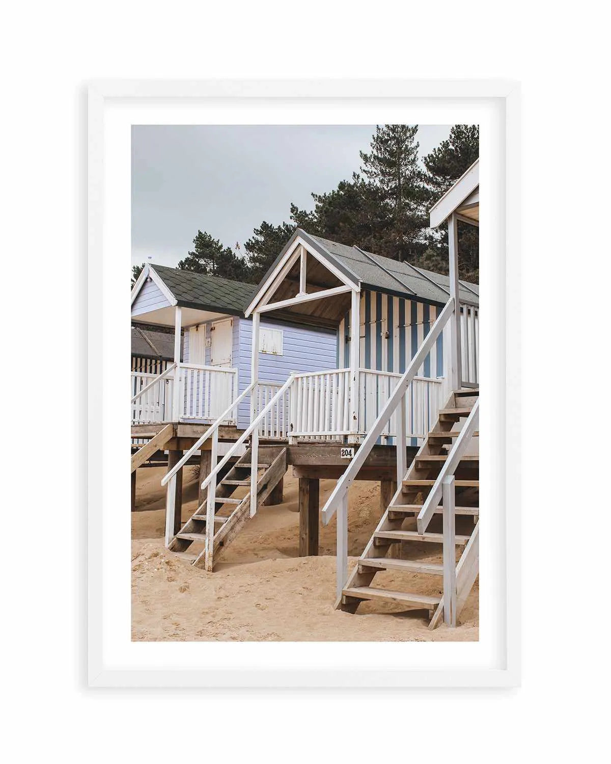 Beach Huts PT by Chloe Frost-Smith Art Print from Olive et Oriel where you can shop wallpaper and artworks online