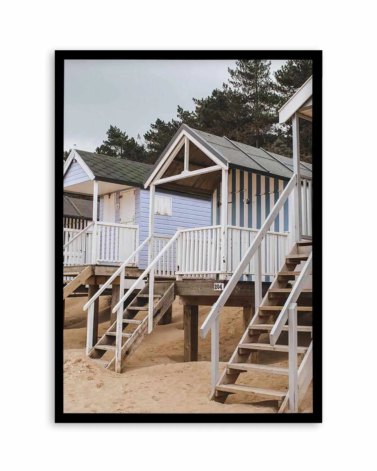 Beach Huts PT by Chloe Frost-Smith Art Print from Olive et Oriel where you can shop wallpaper and artworks online