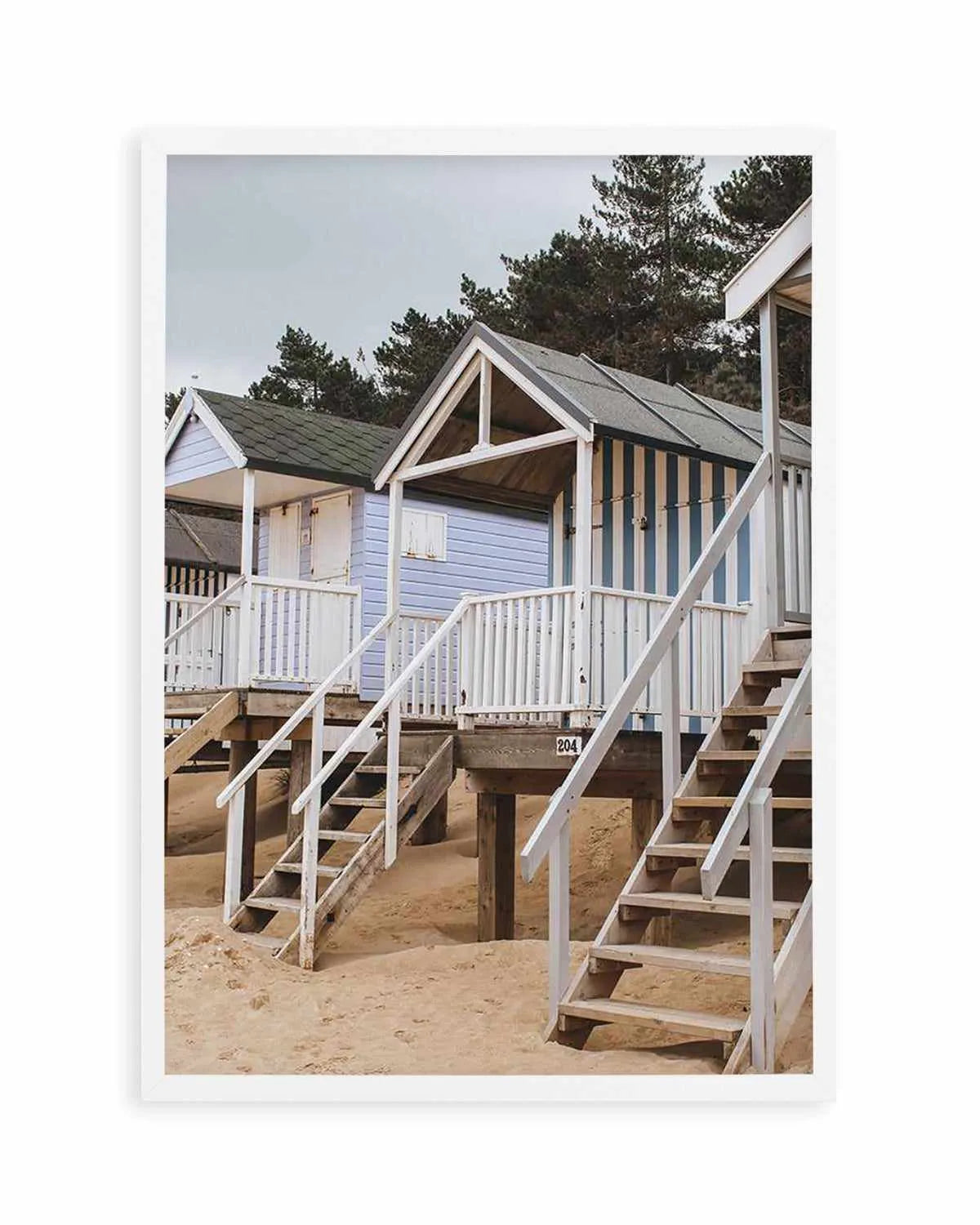 Beach Huts PT by Chloe Frost-Smith Art Print from Olive et Oriel where you can shop wallpaper and artworks online