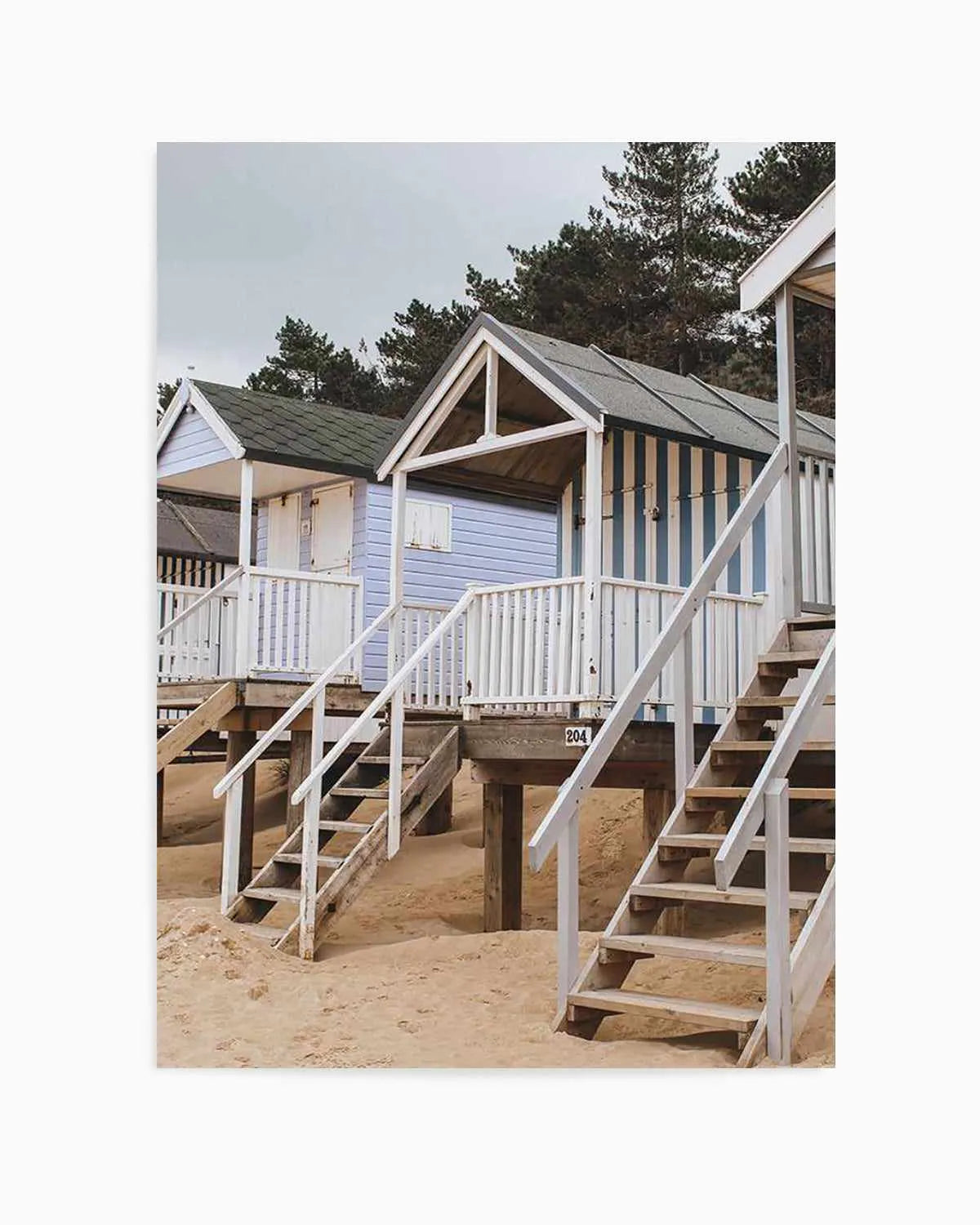 Beach Huts PT by Chloe Frost-Smith Art Print from Olive et Oriel where you can shop wallpaper and artworks online