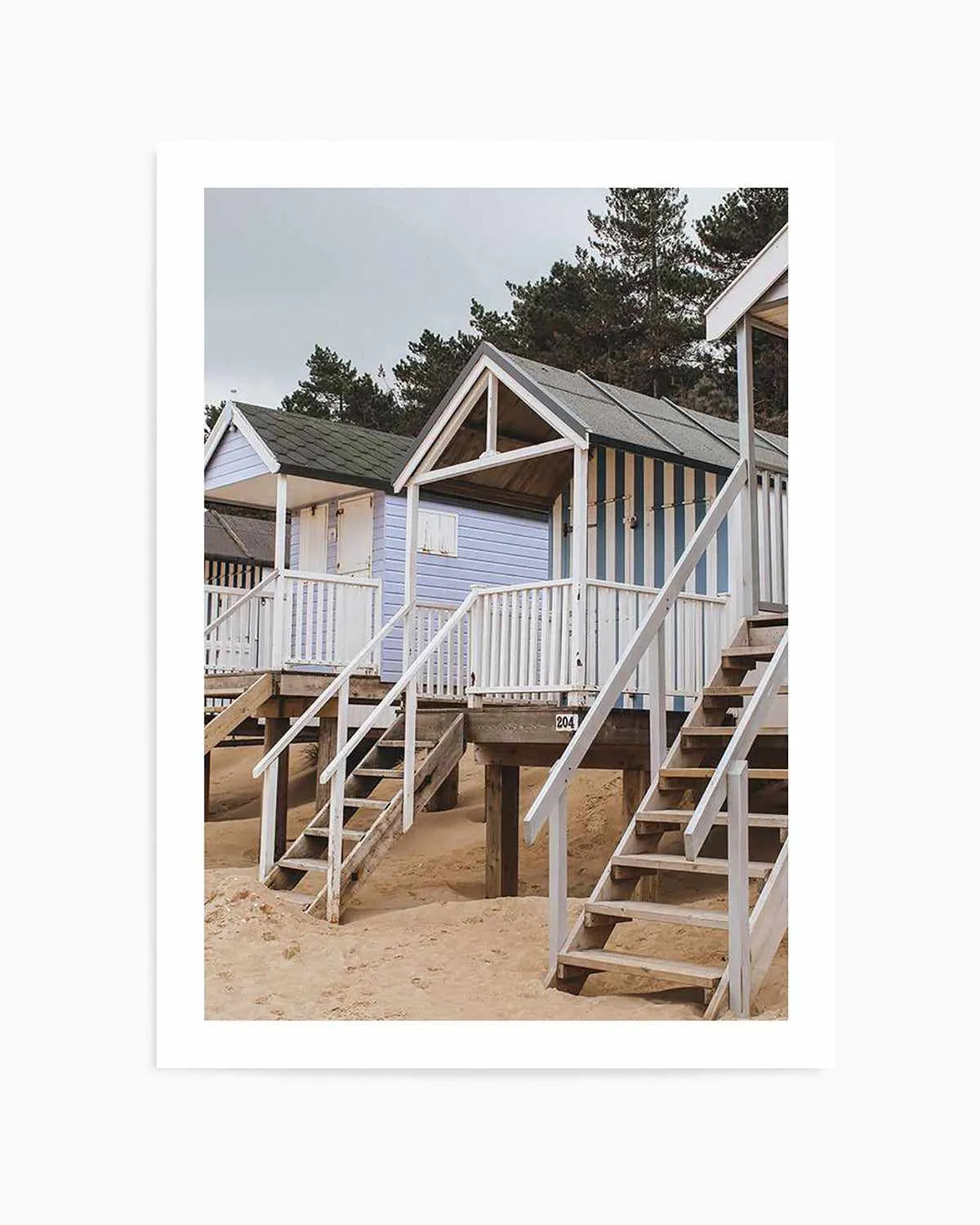 Beach Huts PT by Chloe Frost-Smith Art Print from Olive et Oriel where you can shop wallpaper and artworks online