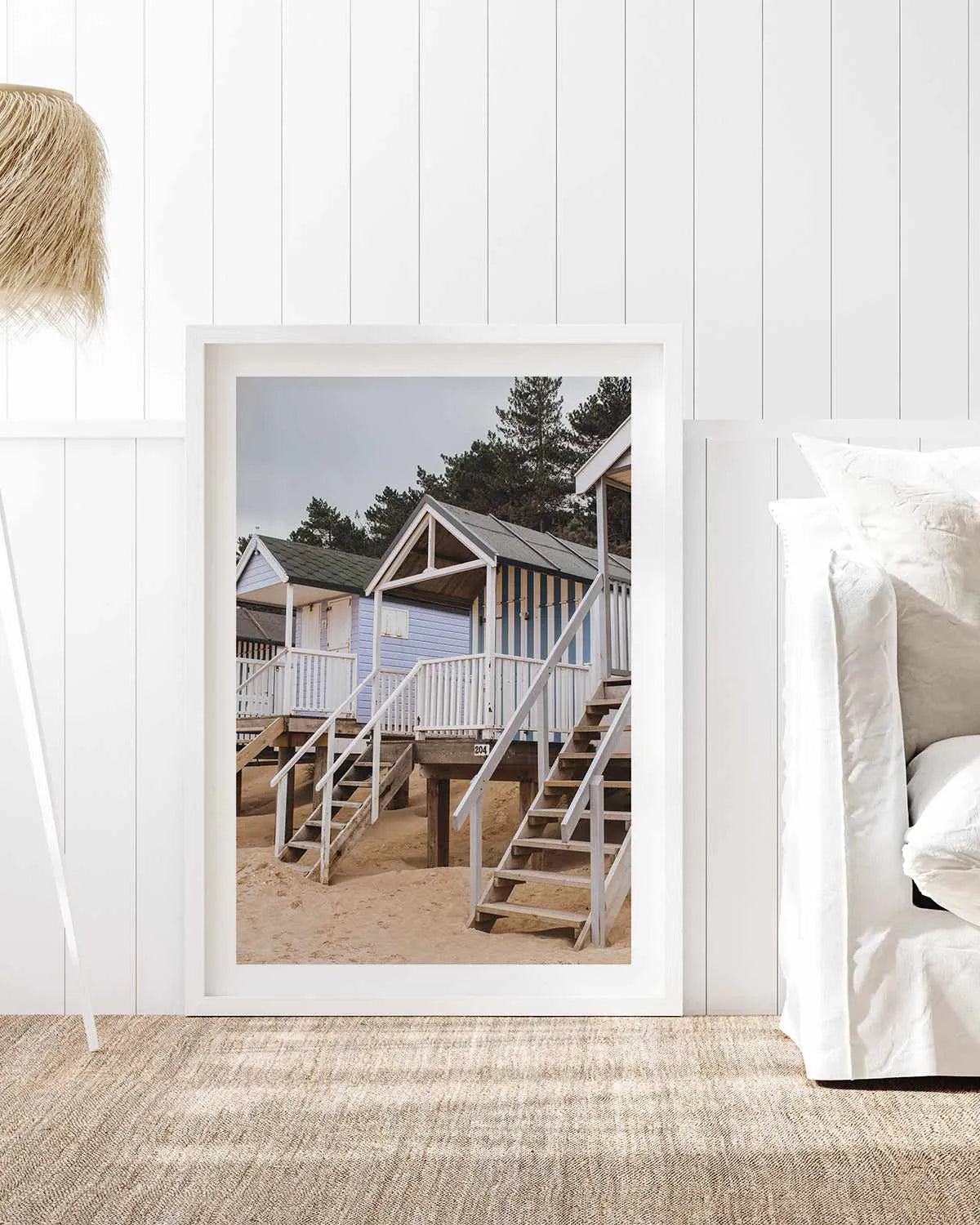 Beach Huts PT by Chloe Frost-Smith Art Print from Olive et Oriel where you can shop wallpaper and artworks online