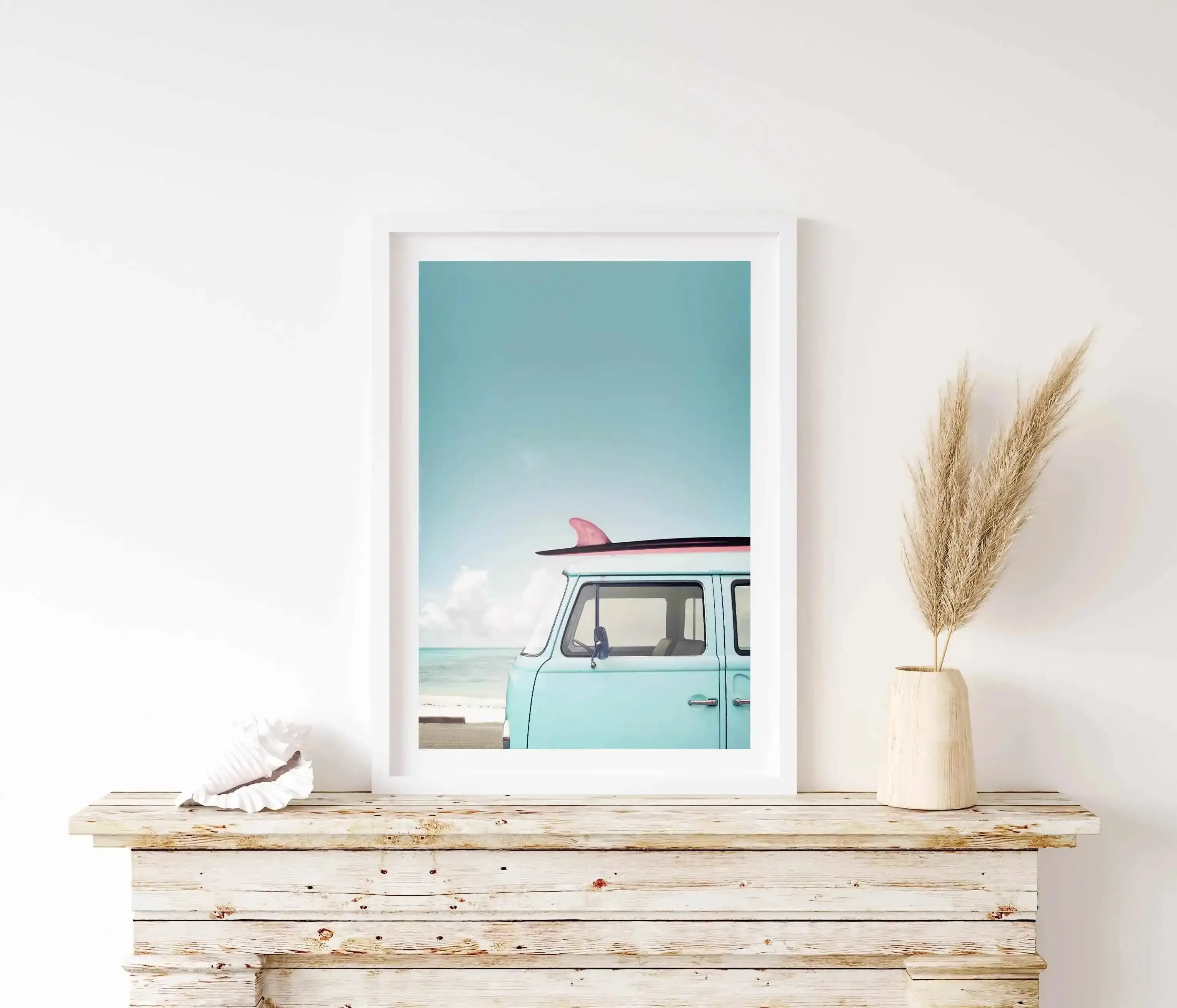Beach Kombi Art Print-PRINT-Olive et Oriel-Olive et Oriel-Buy-Australian-Art-Prints-Online-with-Olive-et-Oriel-Your-Artwork-Specialists-Austrailia-Decorate-With-Coastal-Photo-Wall-Art-Prints-From-Our-Beach-House-Artwork-Collection-Fine-Poster-and-Framed-Artwork