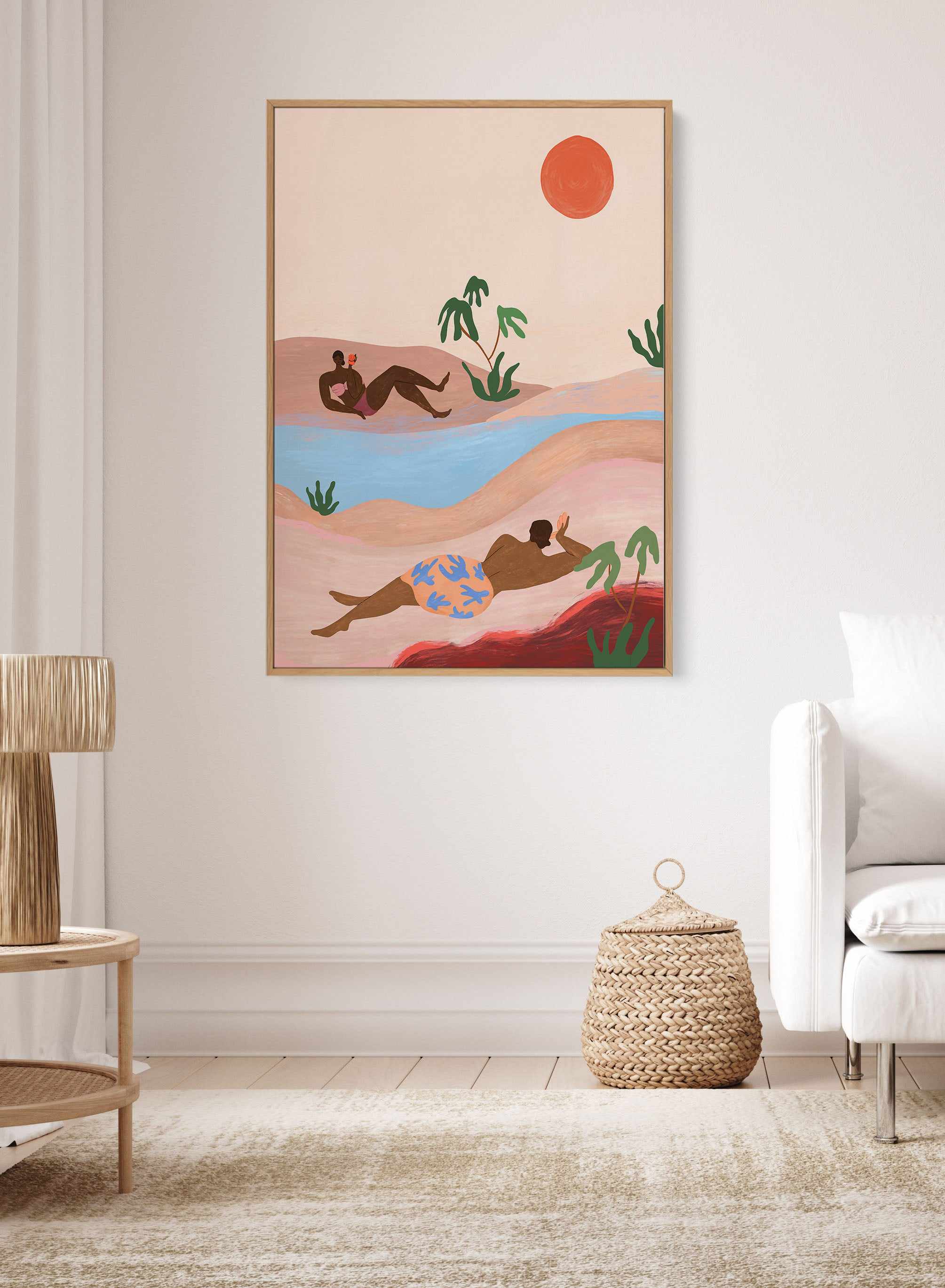 Beach Please by Arty Guava | Framed Canvas Art Print