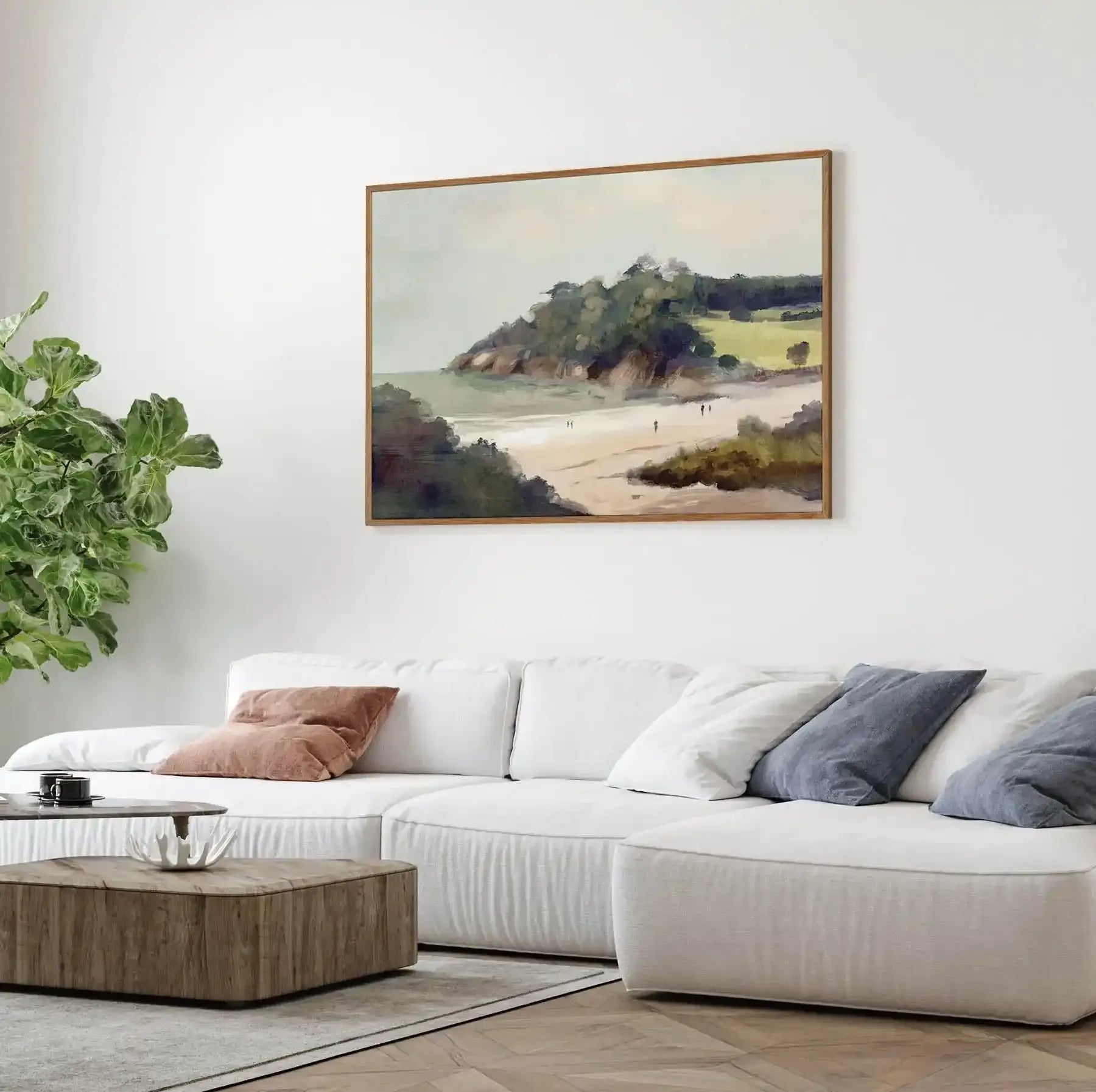 Beach View by Dan Hobday | Framed Canvas-CANVAS-You can shop wall art online with Olive et Oriel for everything from abstract art to fun kids wall art. Our beautiful modern art prints and canvas art are available from large canvas prints to wall art paintings and our proudly Australian artwork collection offers only the highest quality framed large wall art and canvas art Australia - You can buy fashion photography prints or Hampton print posters and paintings on canvas from Olive et Oriel and h