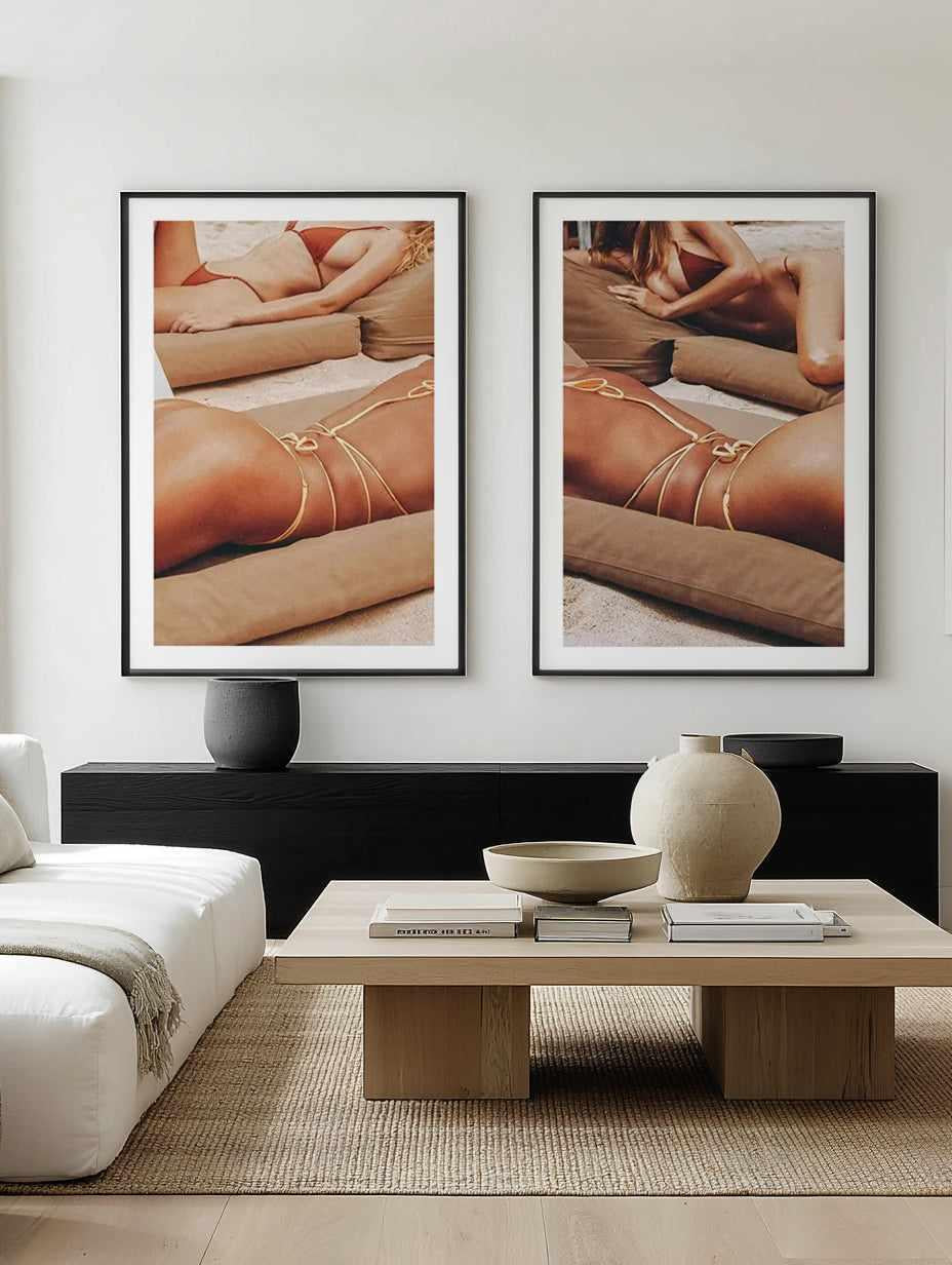 Beach Club I & II Art Print Set of 2 | Matching Wall Art