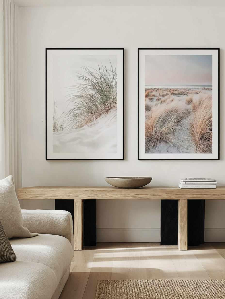 Beach Grass I & II Art Print Set of 2 | Matching Wall Art