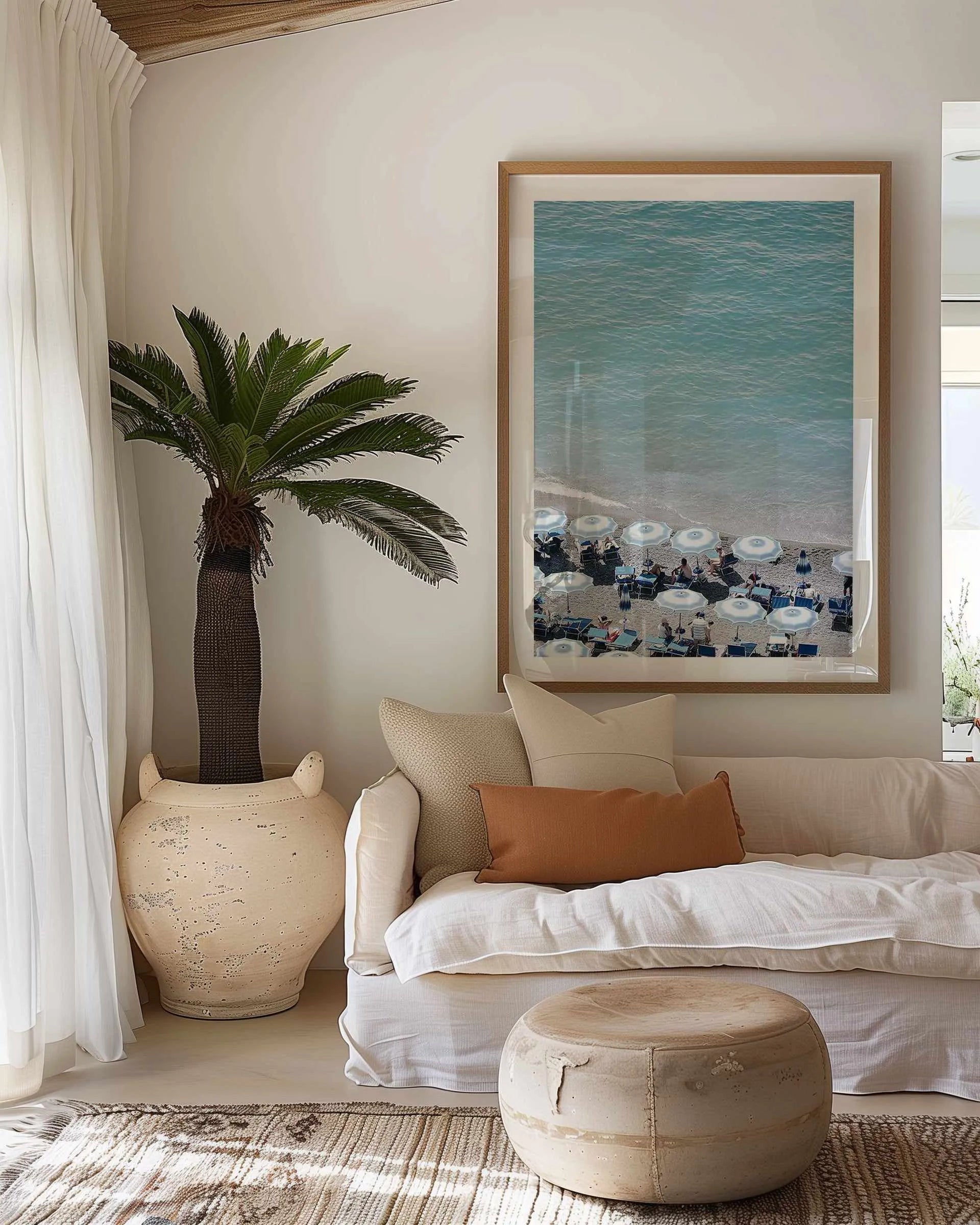 Beachfront Umbrellas by Renee Rae Art Print from Olive et Oriel where you can shop wallpaper and artworks online