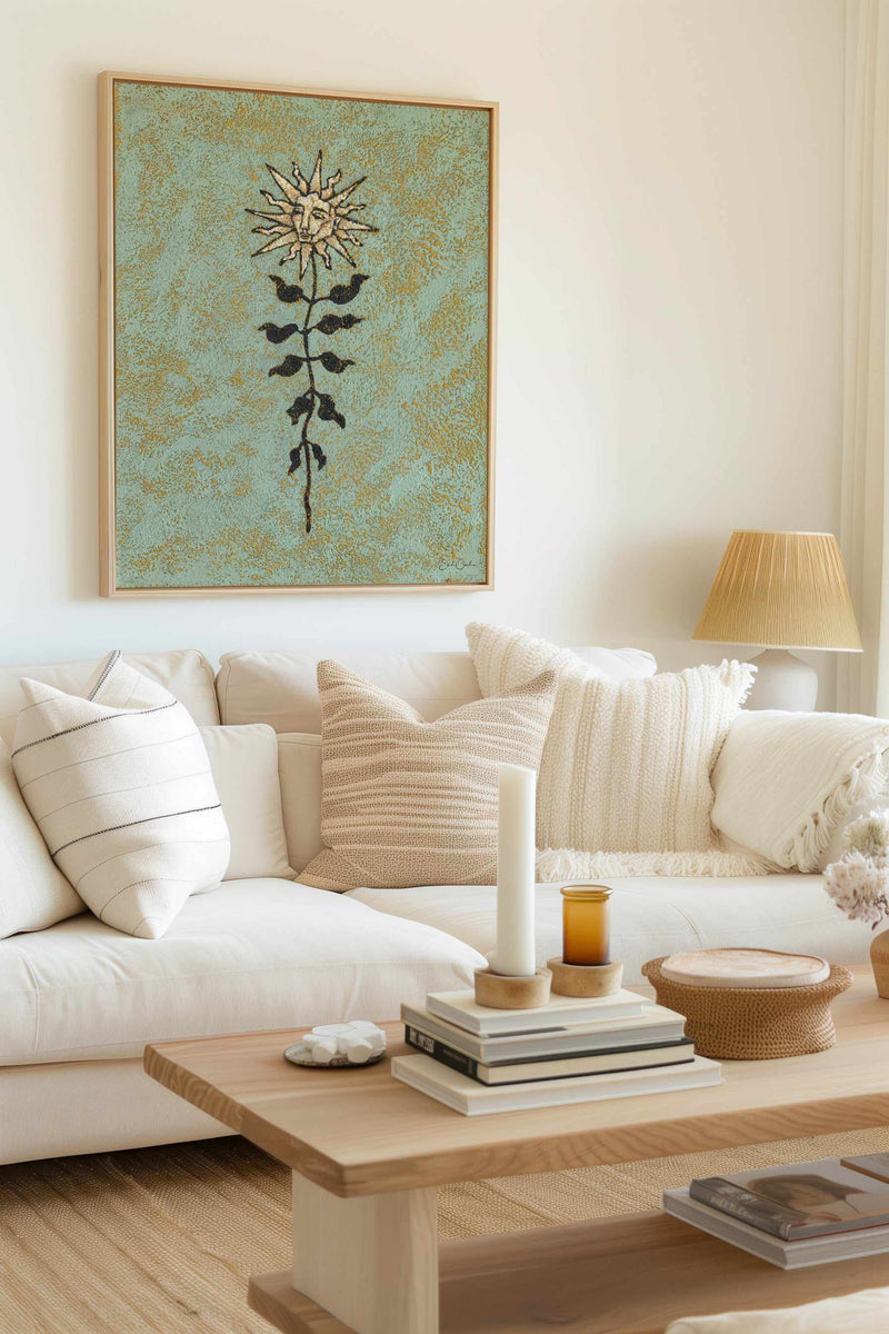 Beacon of Light in the Flower Patch | Framed Canvas Art Print