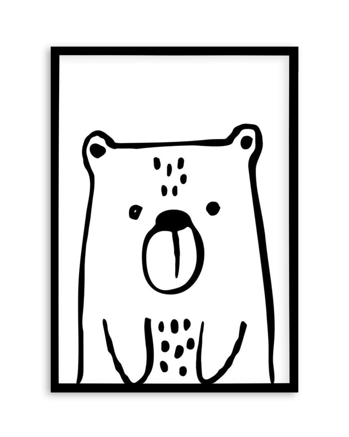 Bear B&W Art Print