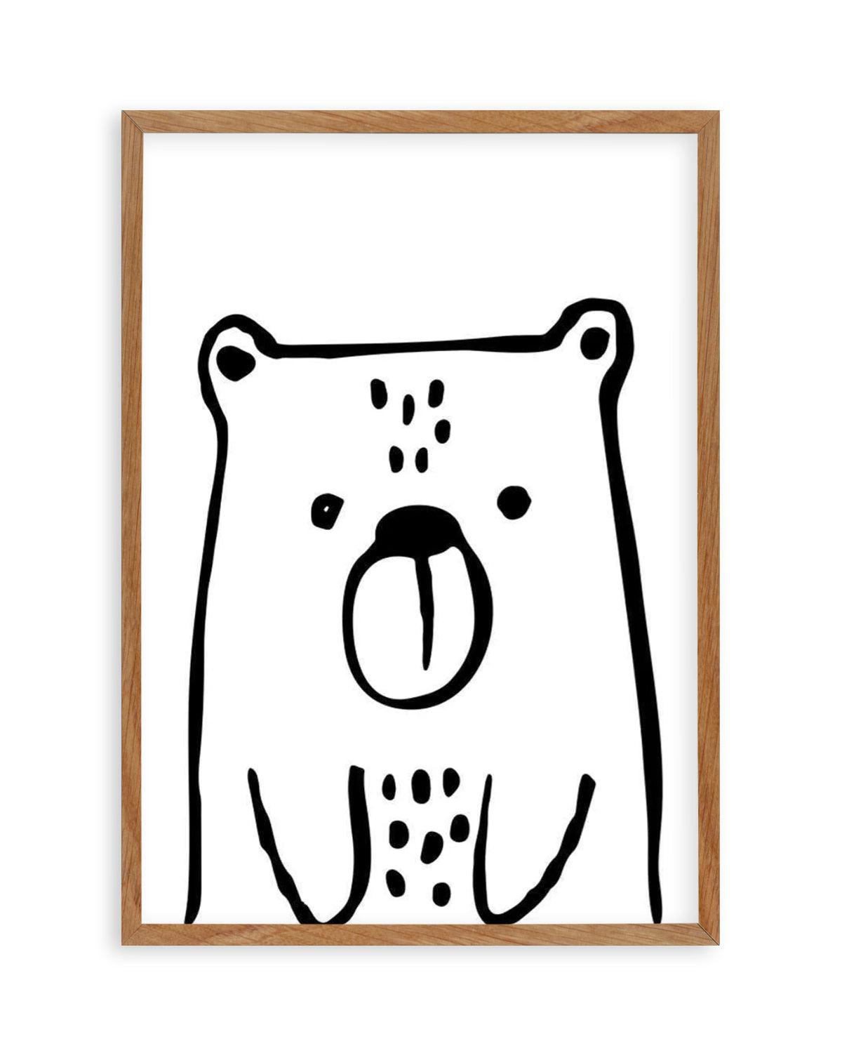 Bear B&W Art Print