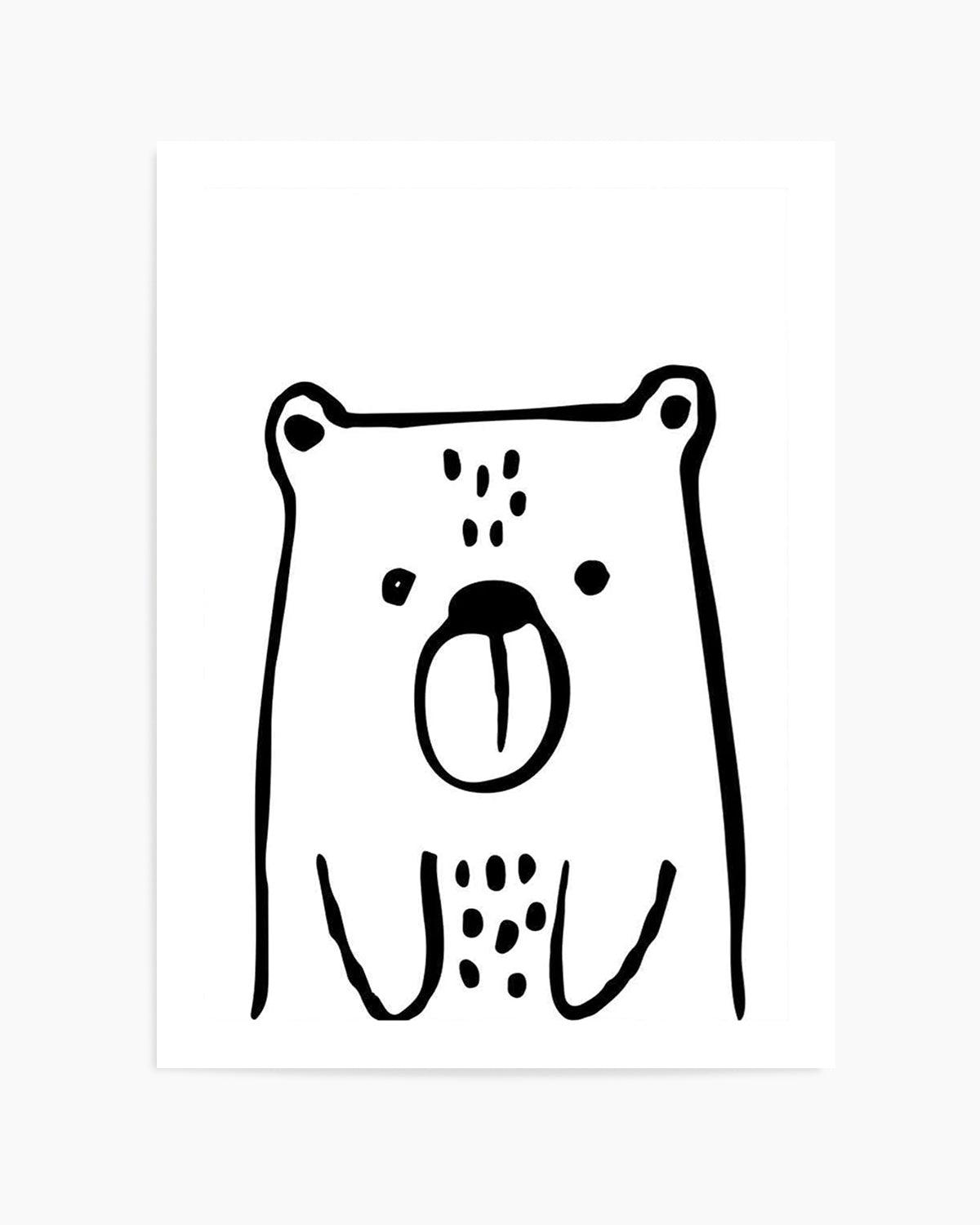 Bear B&W Art Print