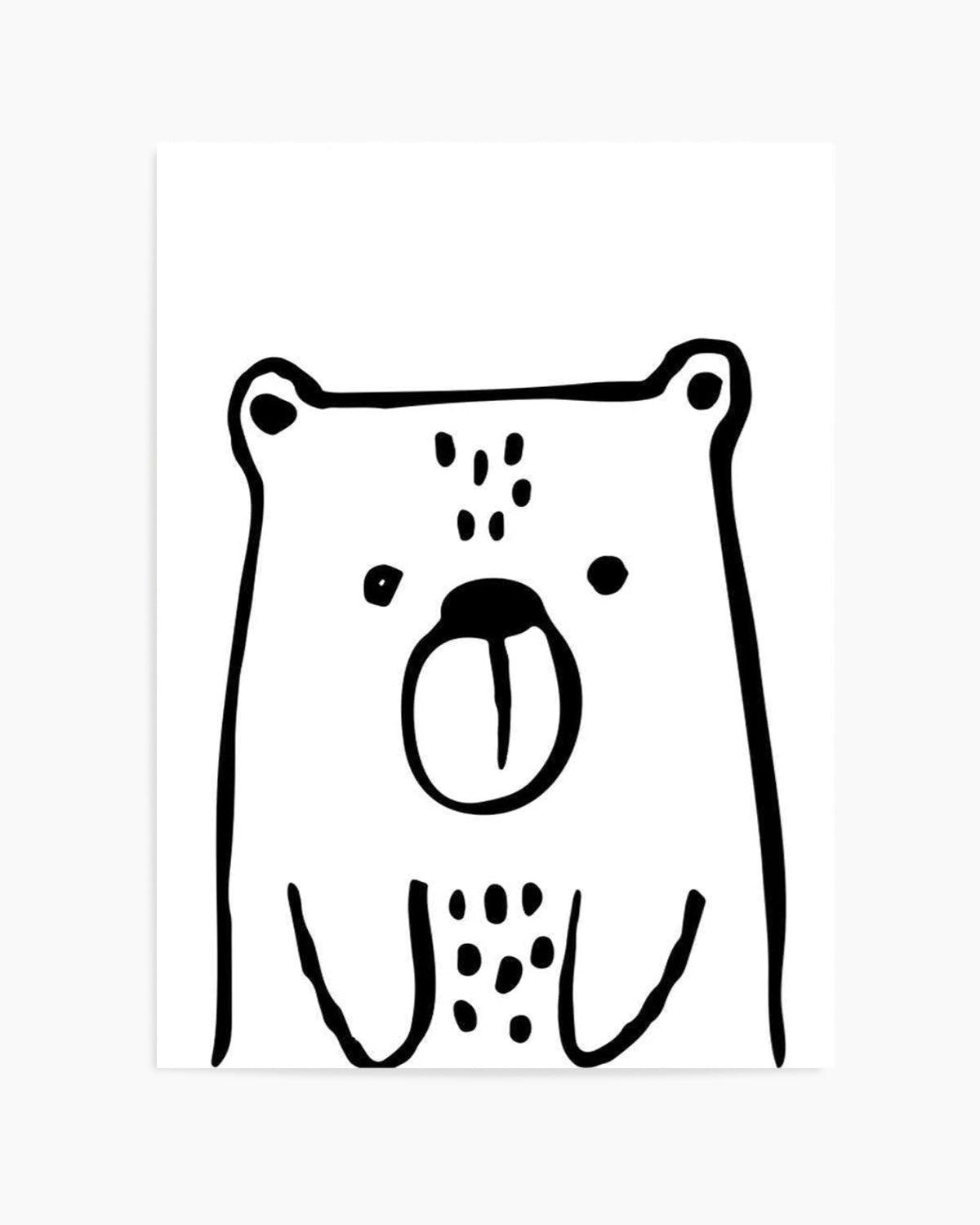 Bear B&W Art Print