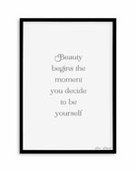 Beauty Begins | Coco Chanel Art Print