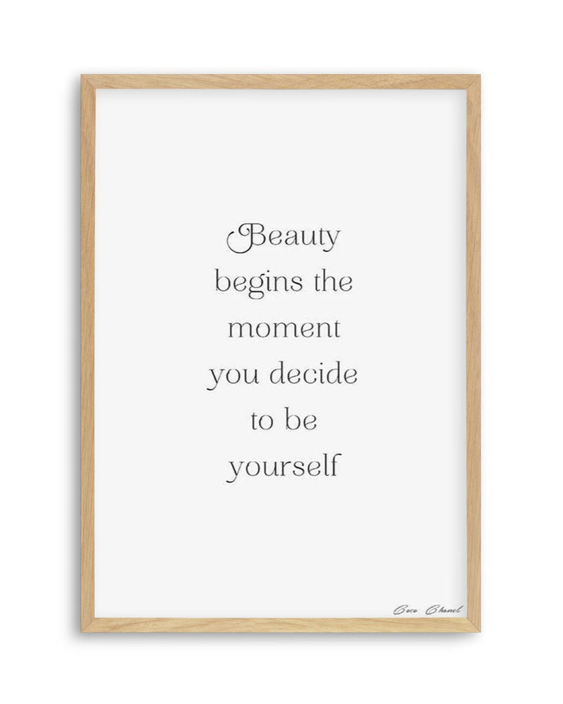 SHOP Beauty Begins  Coco Chanel Typographic Fashion Quote Art Print or  Poster – Olive et Oriel
