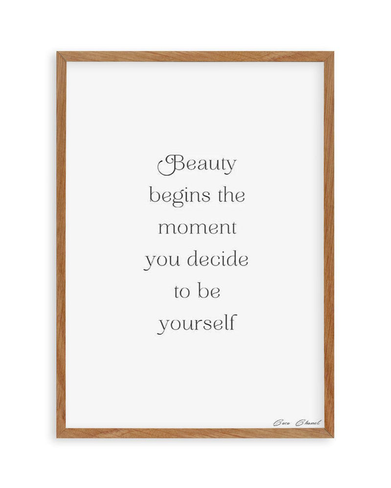 Vinyl Wall Art Decal - Beauty Begins The Moment You Decide to Be Yourself -  Trendy Inspirational Quote for Home Bedroom Living Room Office Work