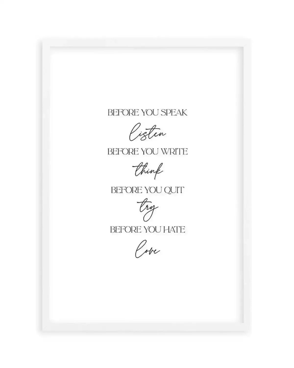 Before You Do Art Print from Olive et Oriel where you can shop wallpaper and artworks online