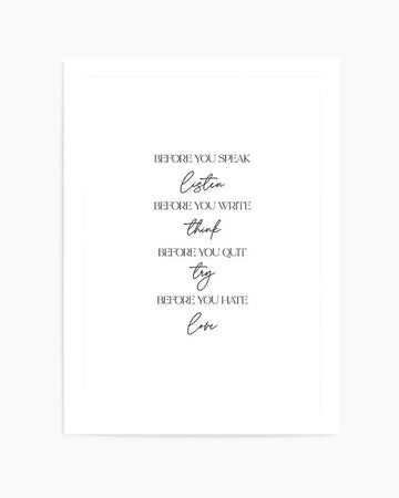 Before You Do Art Print from Olive et Oriel where you can shop wallpaper and artworks online