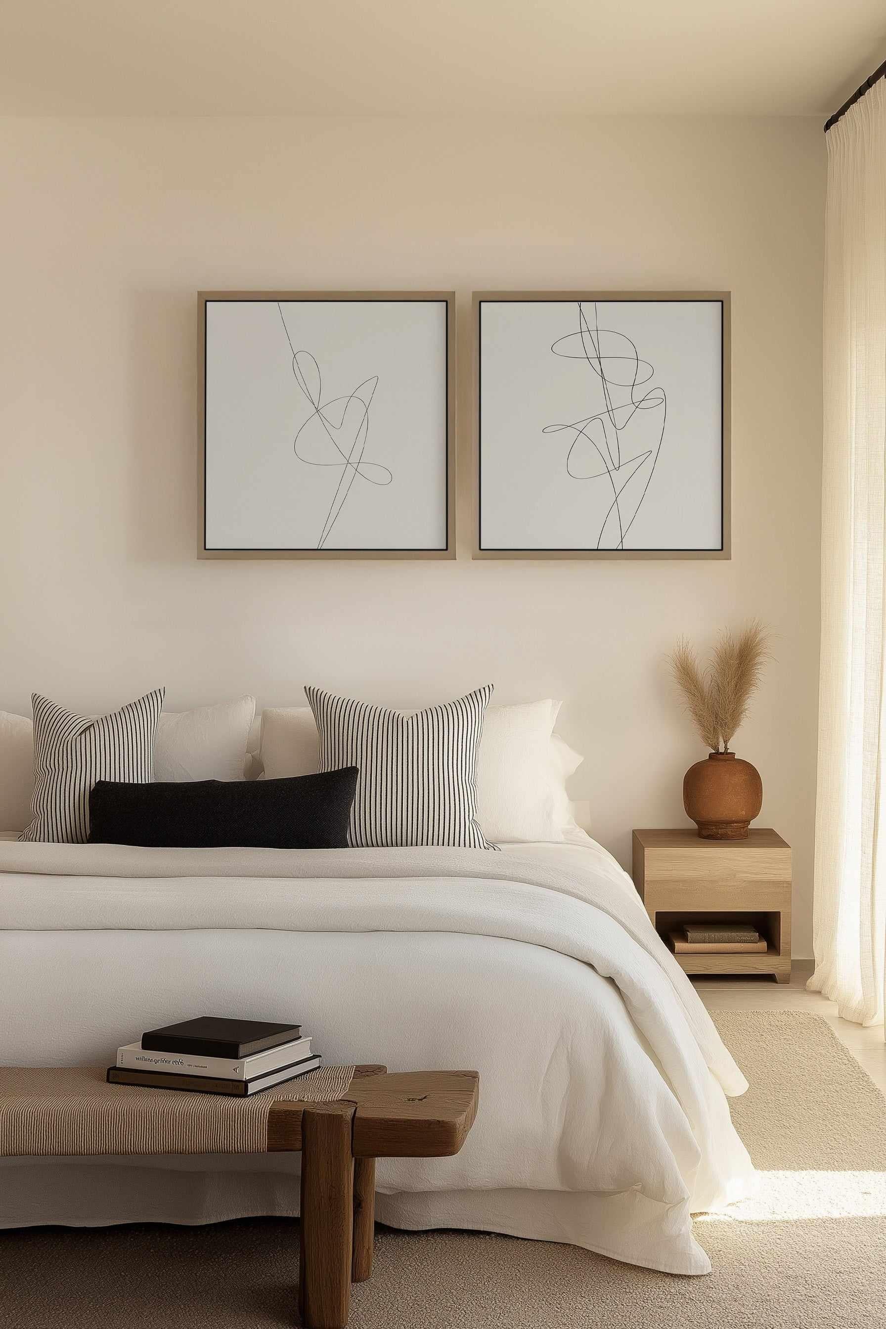 Beige Abstract 1 | Framed Canvas Art Print from Olive et Oriel where you can shop wallpaper and artworks online