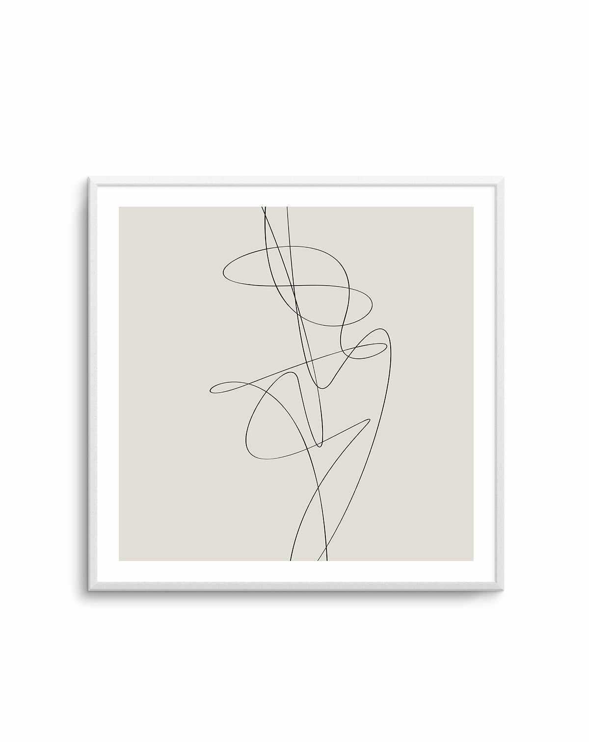 Abstract Wall Art Print | Beige Minimalist Figure Study – Olive et Oriel