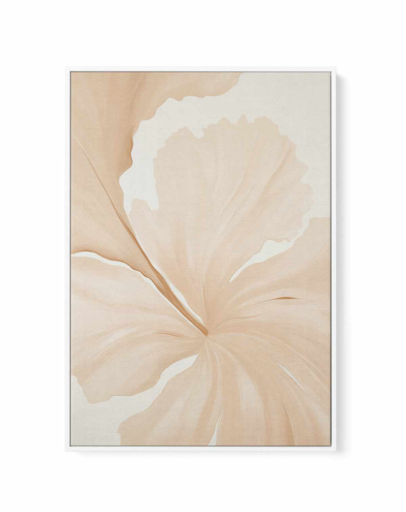 Beige Hibiscus No I | Framed Canvas Art Print