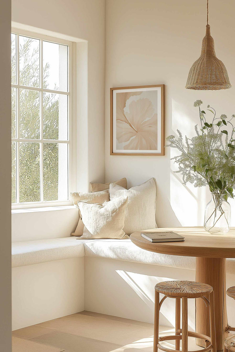 Beige Hibiscus No I | Art Print from Olive et Oriel where you can shop wallpaper and artworks online