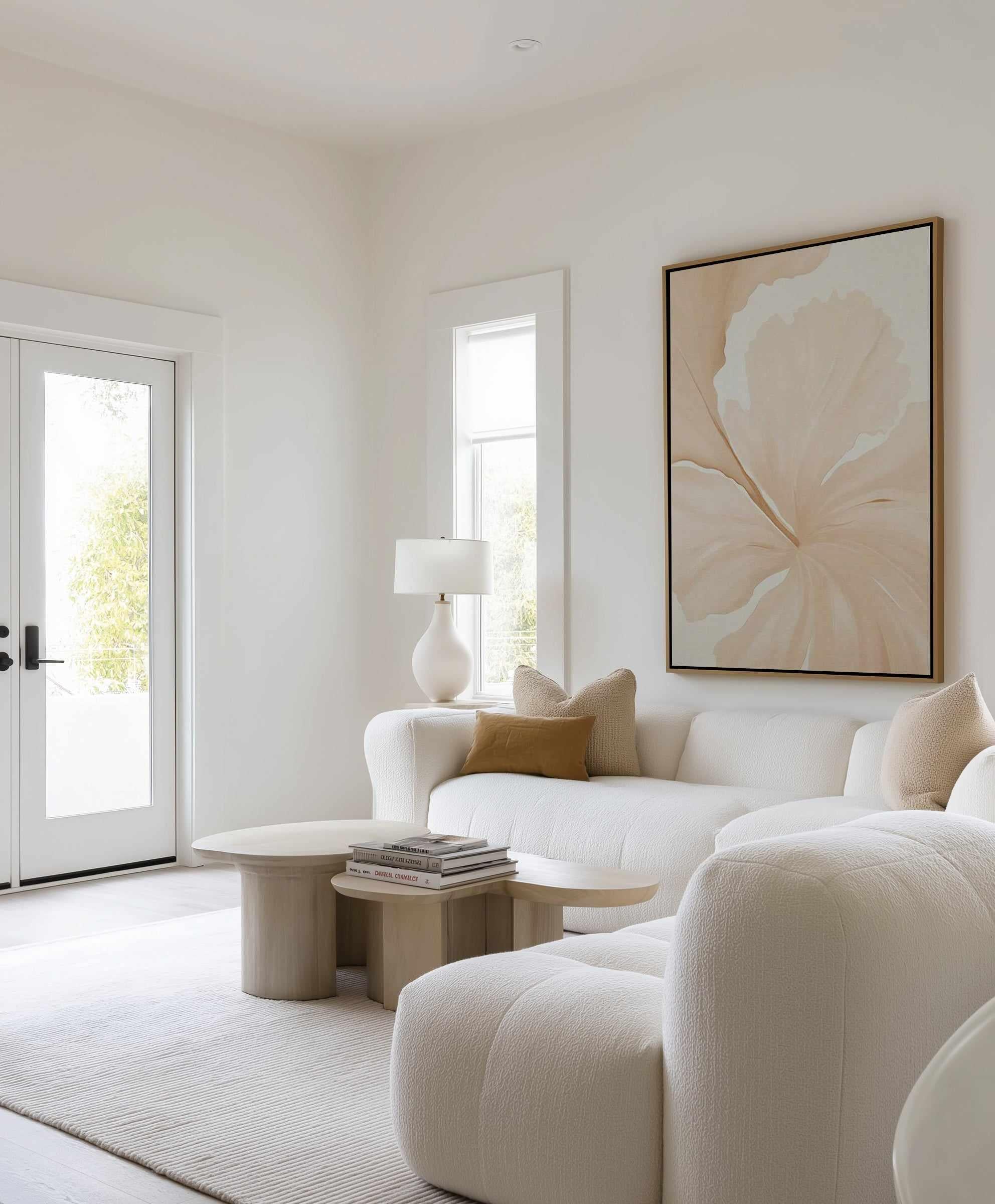 Beige Hibiscus No I | Framed Canvas Art Print from Olive et Oriel where you can shop wallpaper and artworks online