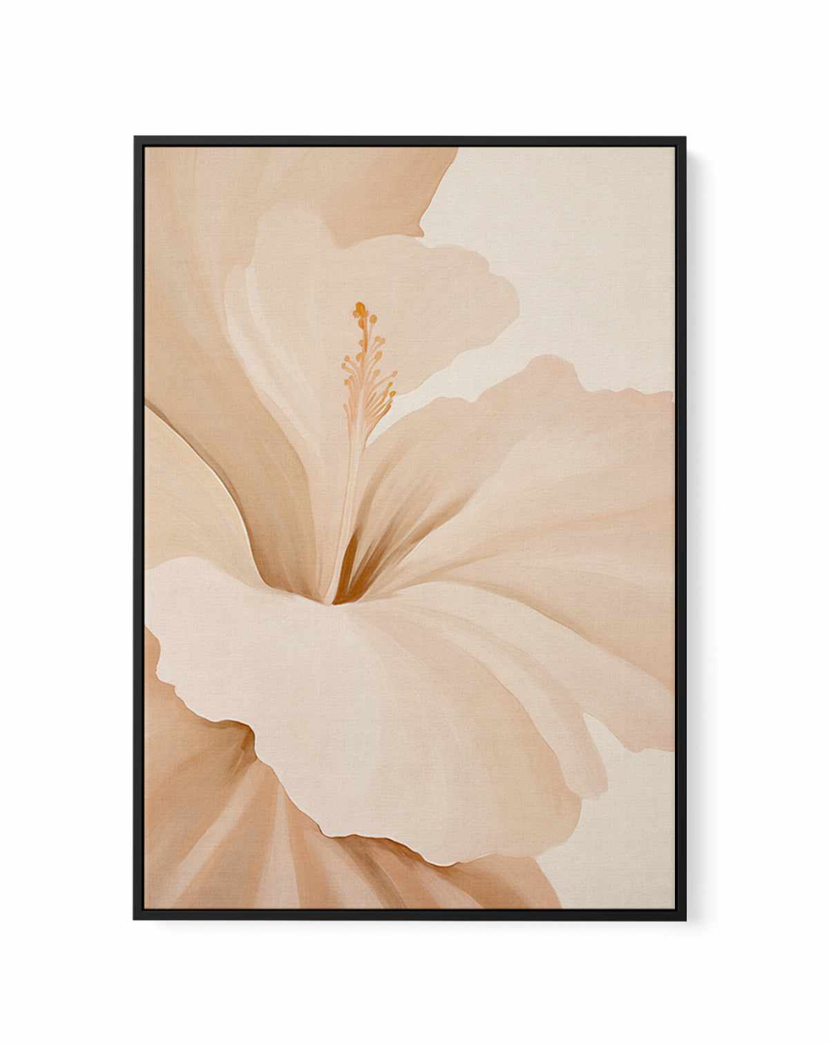 Beige Hibiscus No II | Framed Canvas Art Print