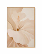 Beige Hibiscus No II | Framed Canvas Art Print