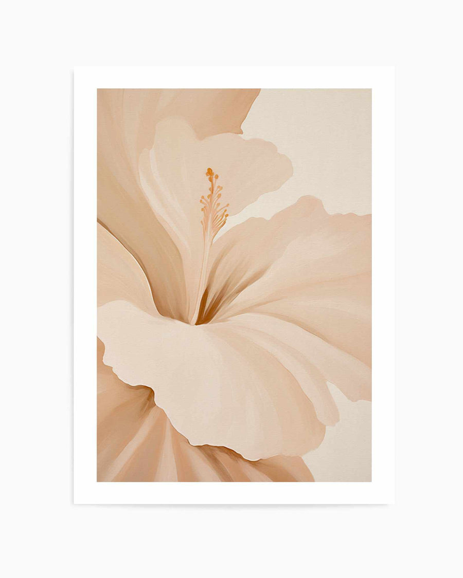Beige Hibiscus No II | Art Print from Olive et Oriel where you can shop wallpaper and artworks online