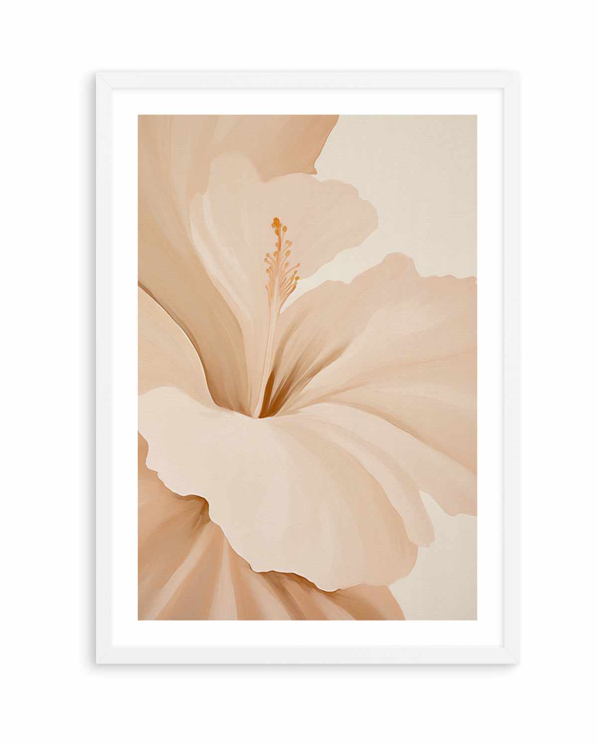 Botanical Wall Art Print | Beige Hibiscus No II – Olive et Oriel