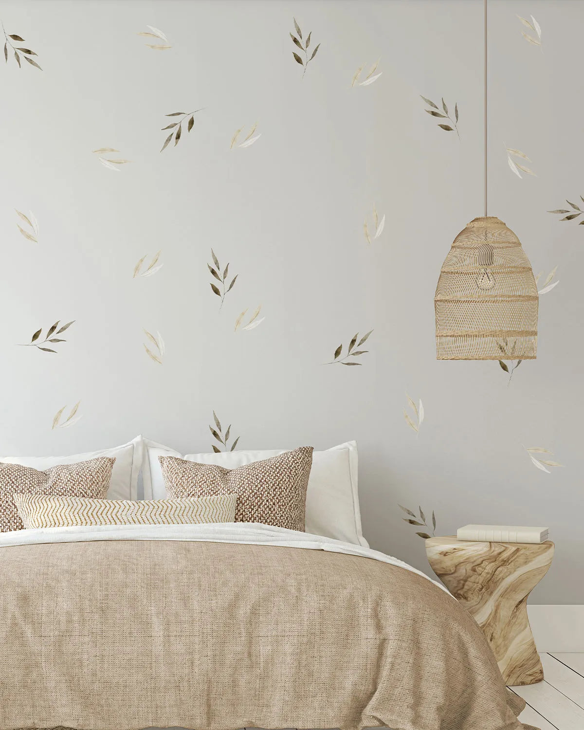 Beige Leaves Decal Set from Olive et Oriel where you can shop wallpaper and artworks online