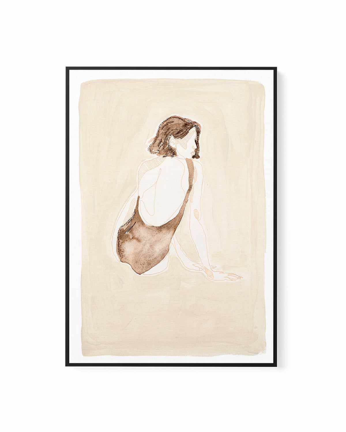 Beige Wahine I by Maku Fenaroli | Framed Canvas Art Print