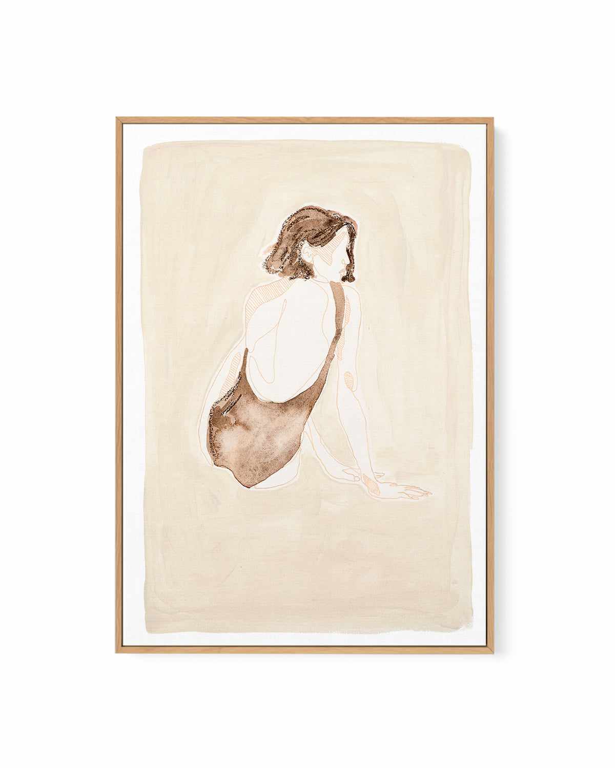 Beige Wahine I by Maku Fenaroli | Framed Canvas Art Print