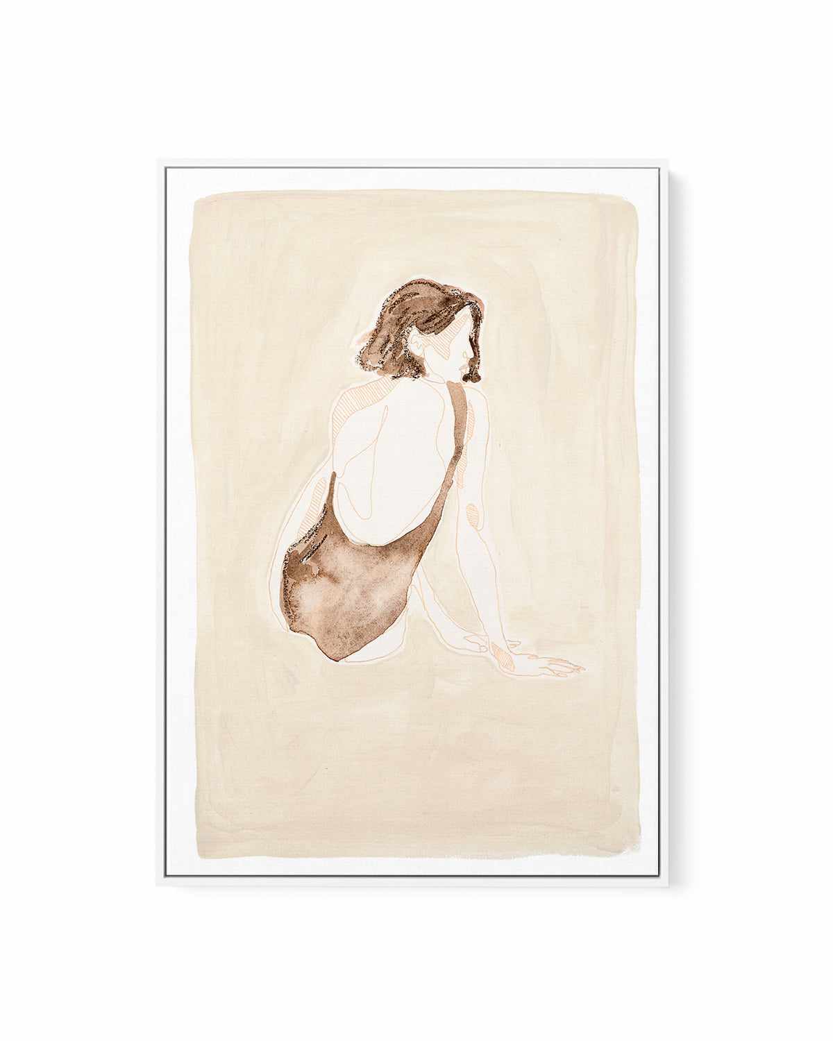 Beige Wahine I by Maku Fenaroli | Framed Canvas Art Print