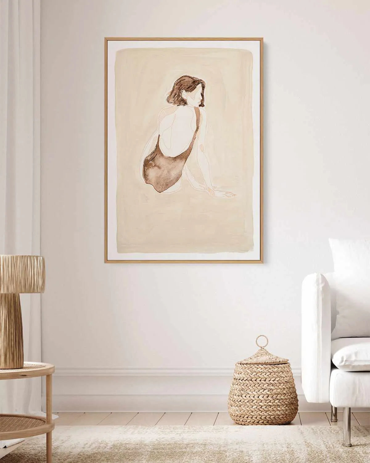 Beige Wahine I by Maku Fenaroli | Framed Canvas Art Print from Olive et Oriel where you can shop wallpaper and artworks online