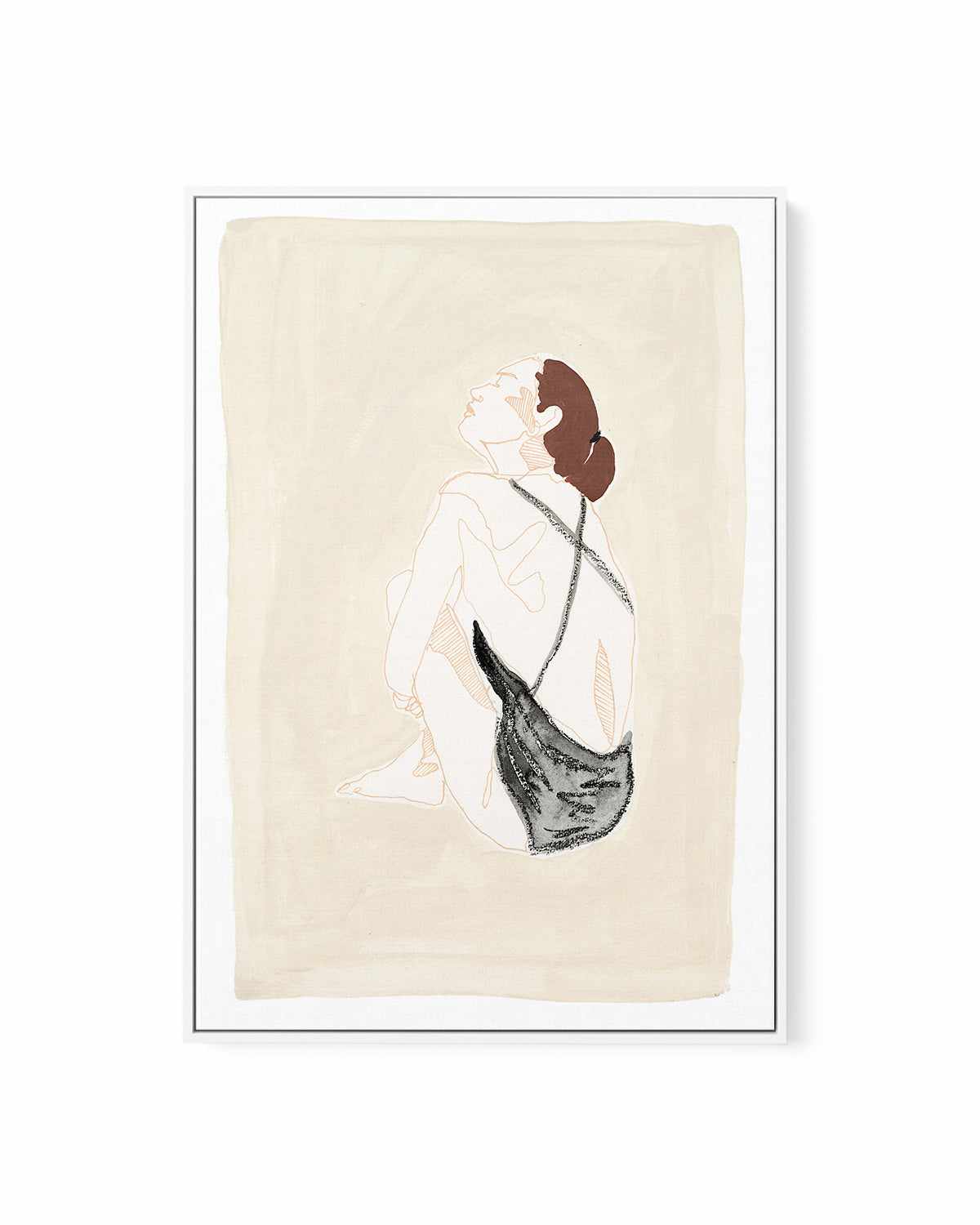 Beige Wahine III by Maku Fenaroli | Framed Canvas Art Print